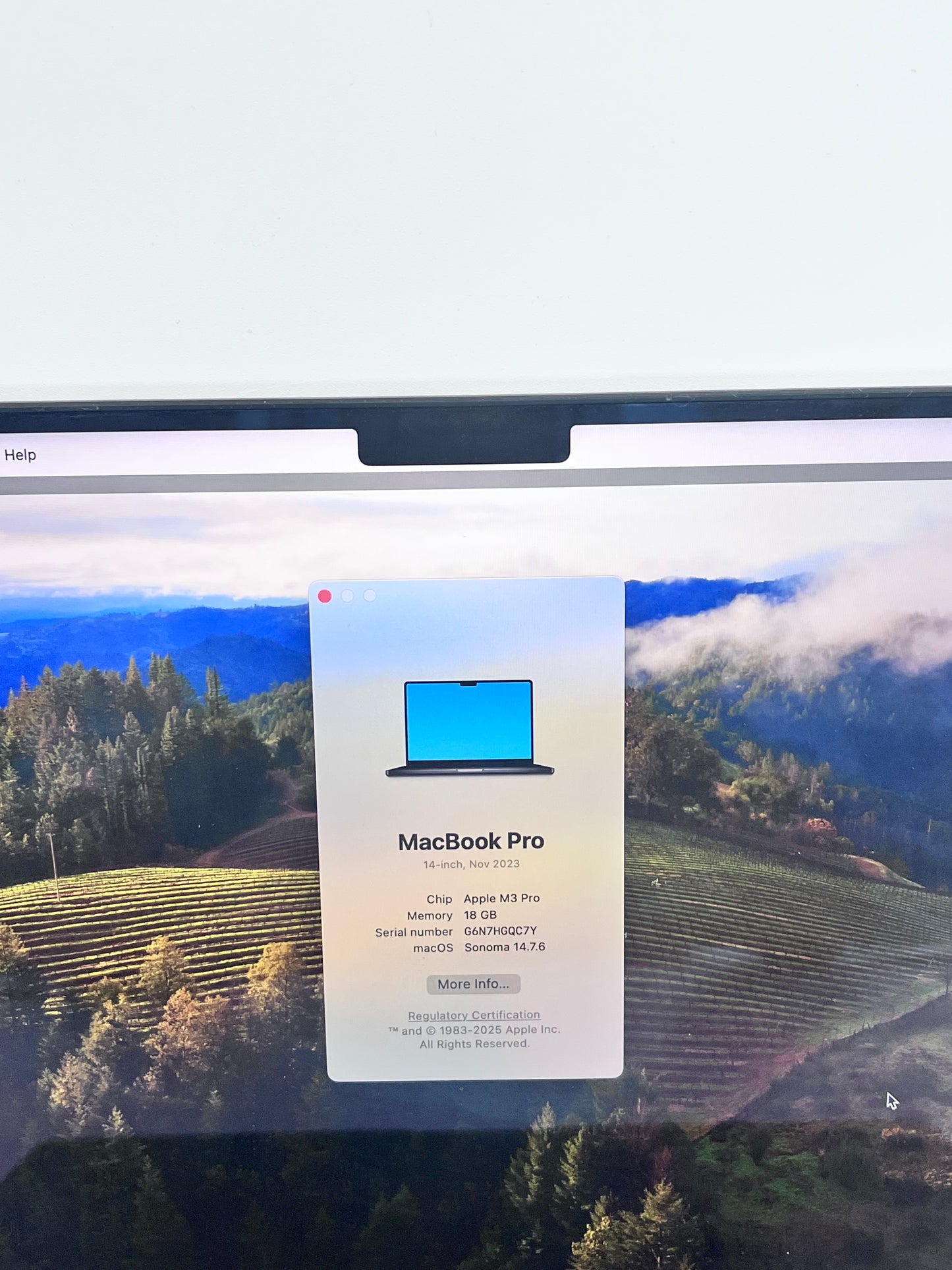 2023 Apple MacBook Pro 14", Apple M3 Pro, 18GB 1TB A2992 MRX33LL/A Excellent Condition