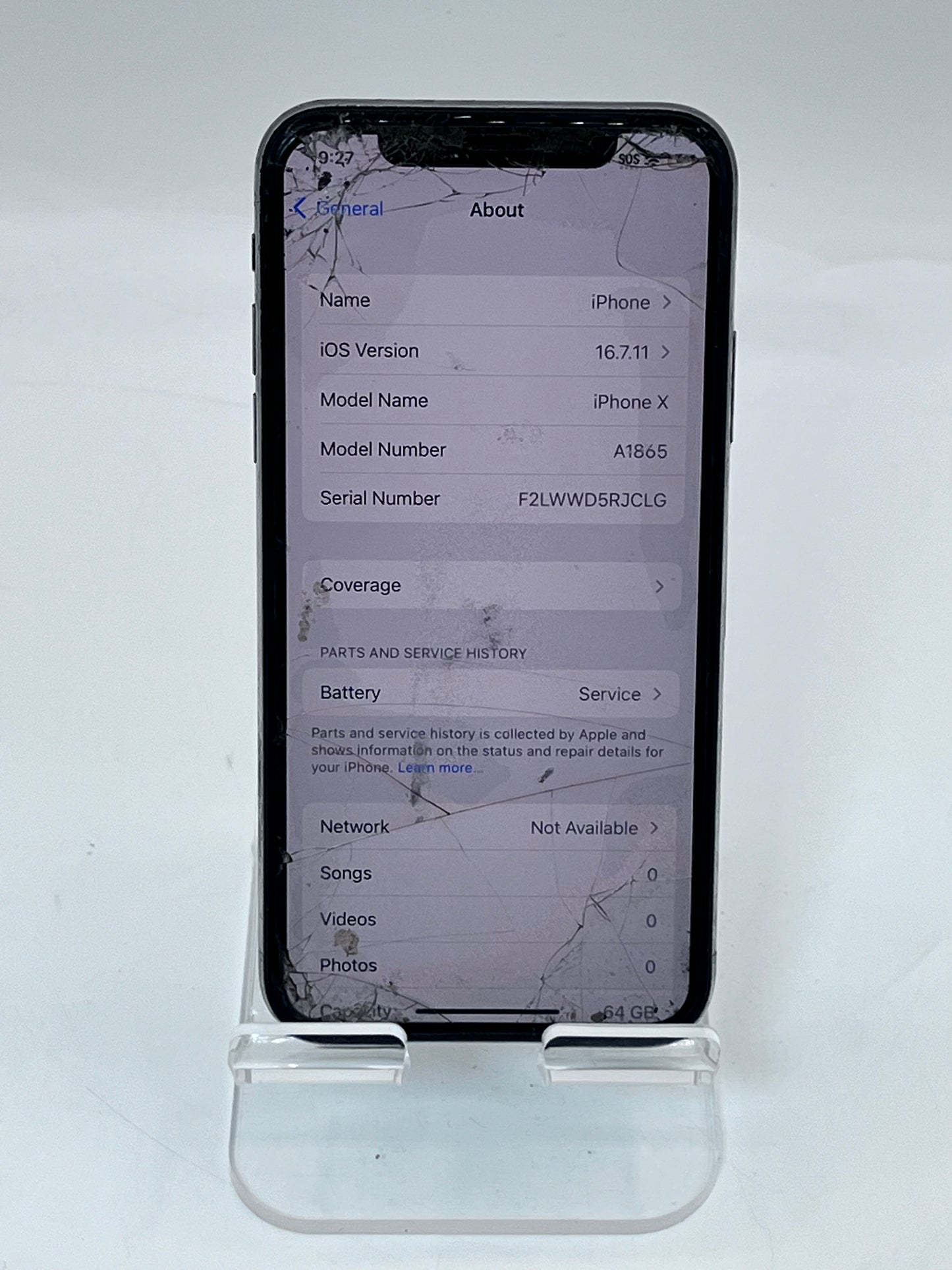 Unlocked Apple iPhone X MQA62LL/A A1865 6.5in 64GB White READ