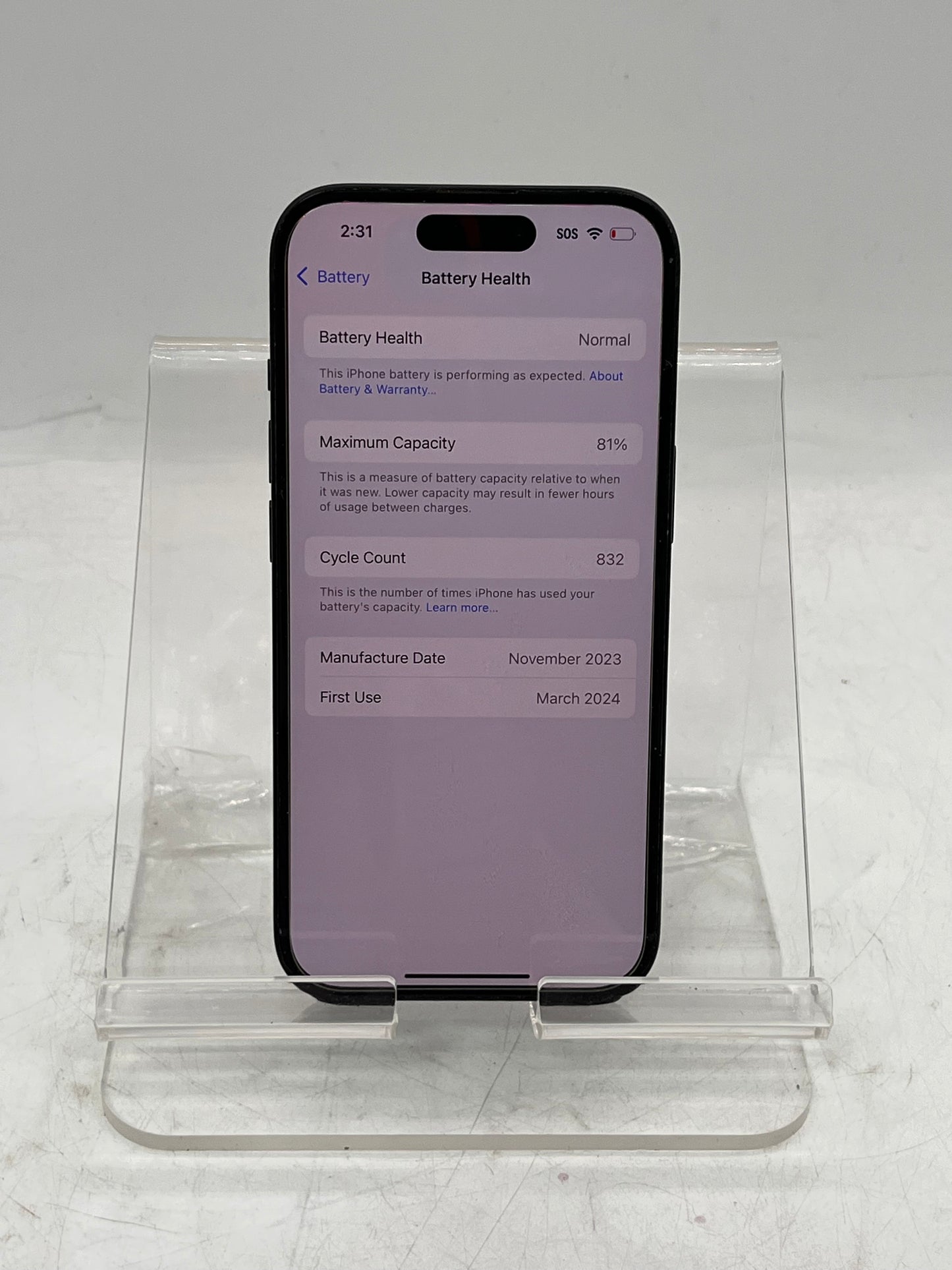 T-Mobile Apple iPhone 15 MTLV3LL/A A2846 128GB Smart Phone - Black