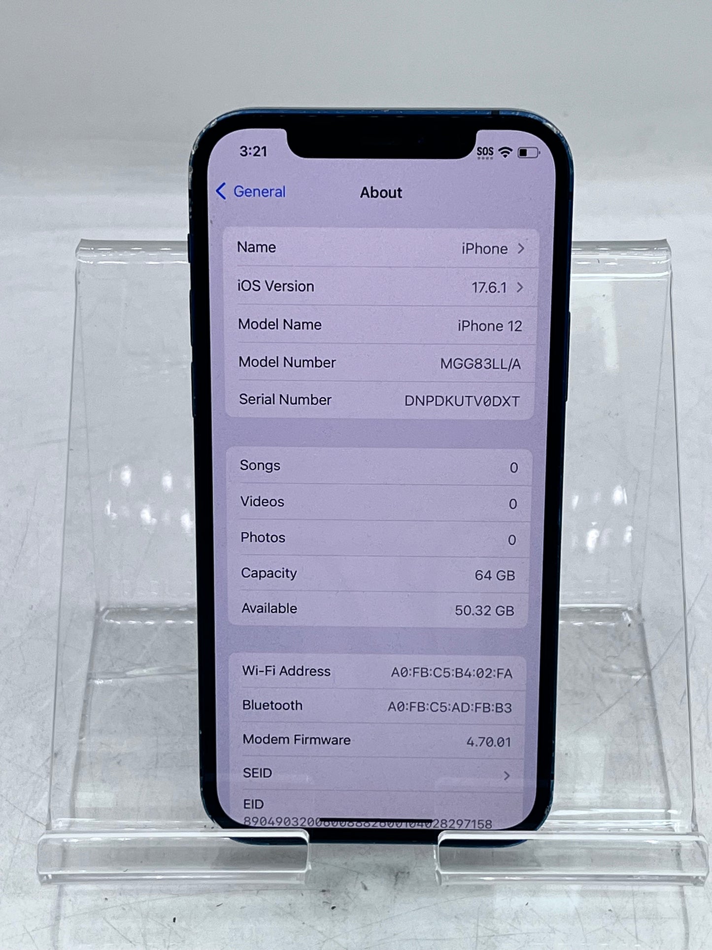 Unlocked Apple iPhone 12 64GB A2172 MGG83LL/A   - Blue