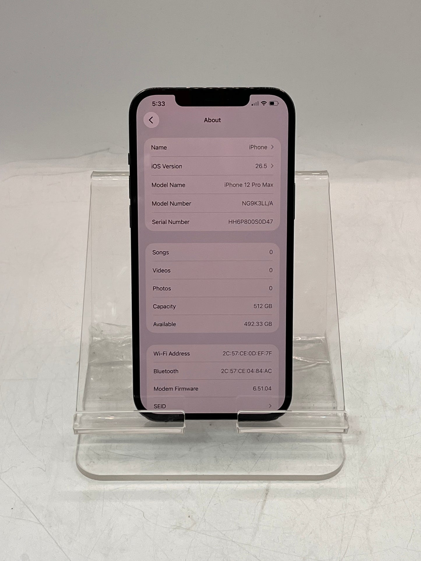 Unlocked Apple iPhone 12 Pro Max 512GB A2342 NG9K3LL/A Black