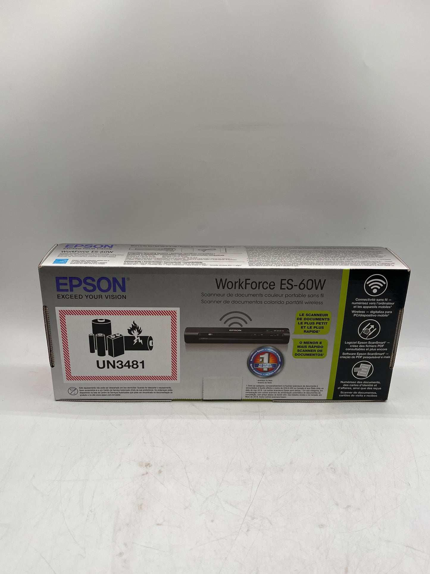 Epson WorkForce ES-60W Wireless Portable Document Scanner Black