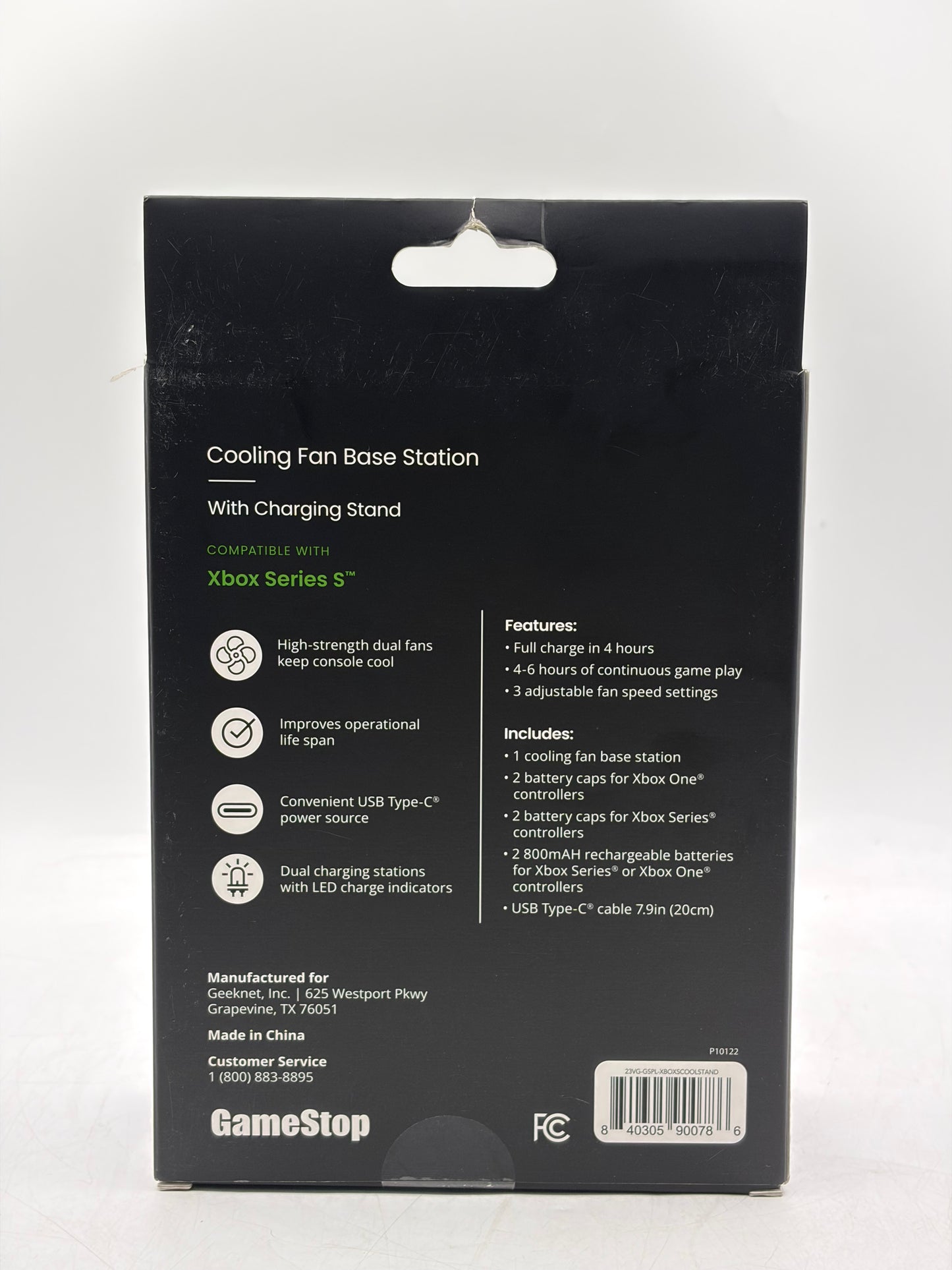 GameStop Cooling Fan Base Station with Charging Stand Black