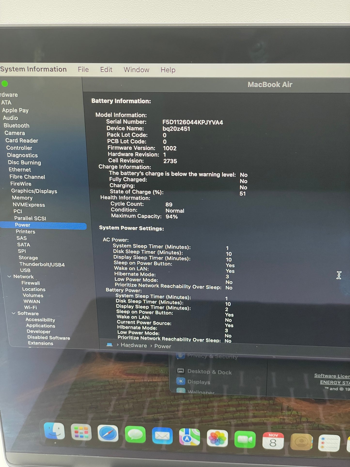 2020 Apple MacBook Air 13.3" M1 7C 8GB 128GB A2337 REMOTELY MANAGED