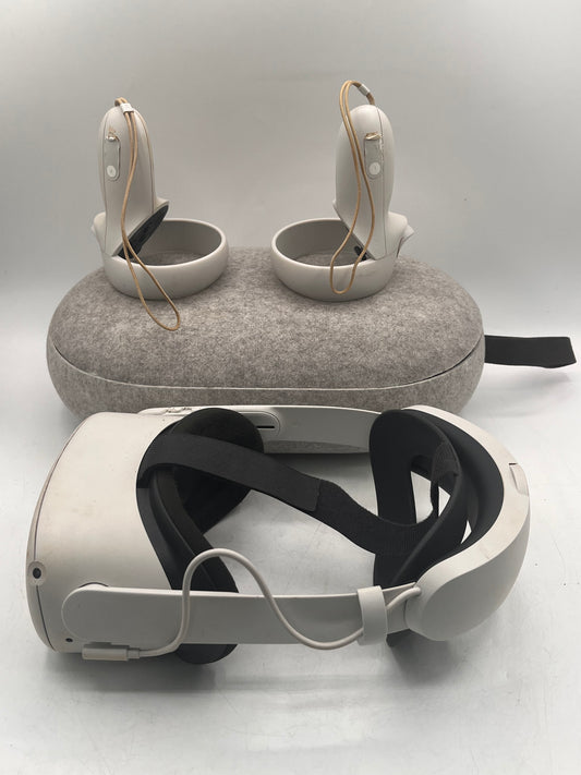 Meta Quest 2 128GB VR Headset with Controllers & Case w/ Strap  White