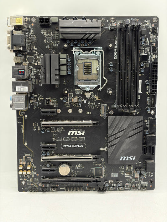 MSI Z170A SLI Plus LGA1151 DDR4 ATX Motherboard Tested and Working