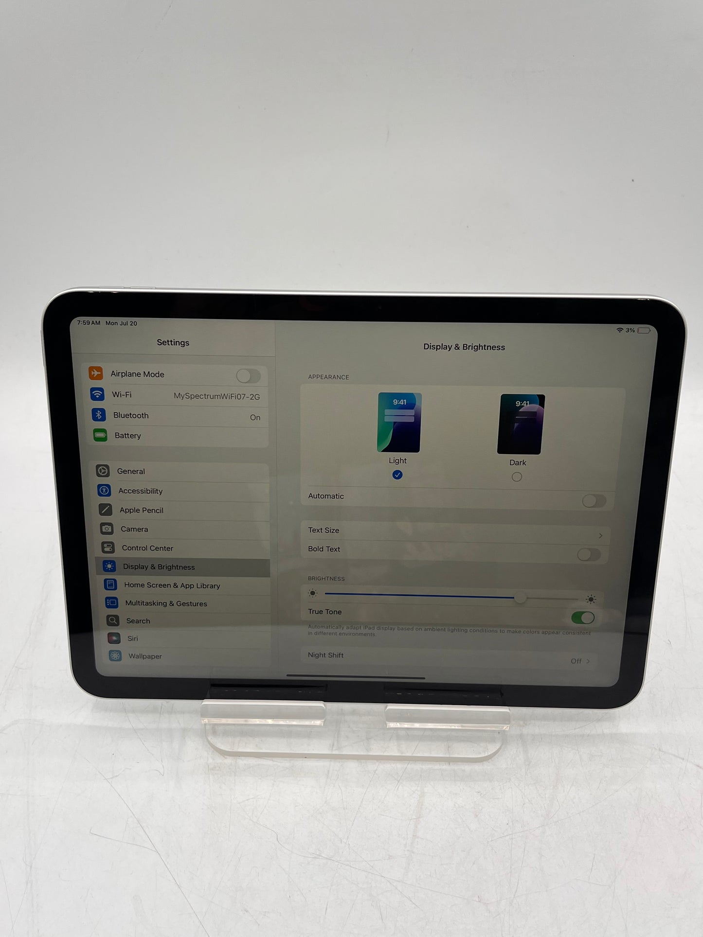 2022 Apple iPad 10th Gen A2696 MPQ03LL/A 64GB Wi‑Fi Only Tablet - Silver