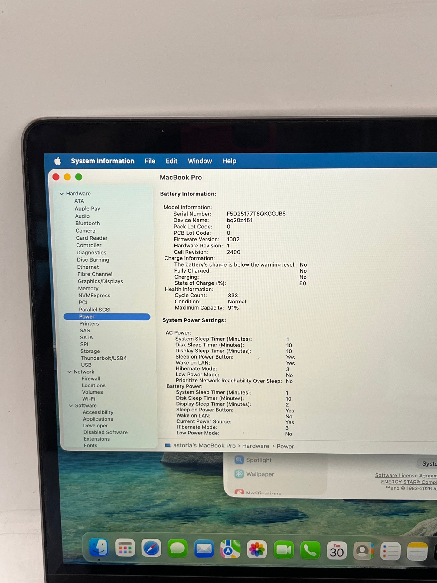 2022 Apple MacBook Pro 13"M2 8GB 256GB A2338 Space Gray 333 Cycle Count