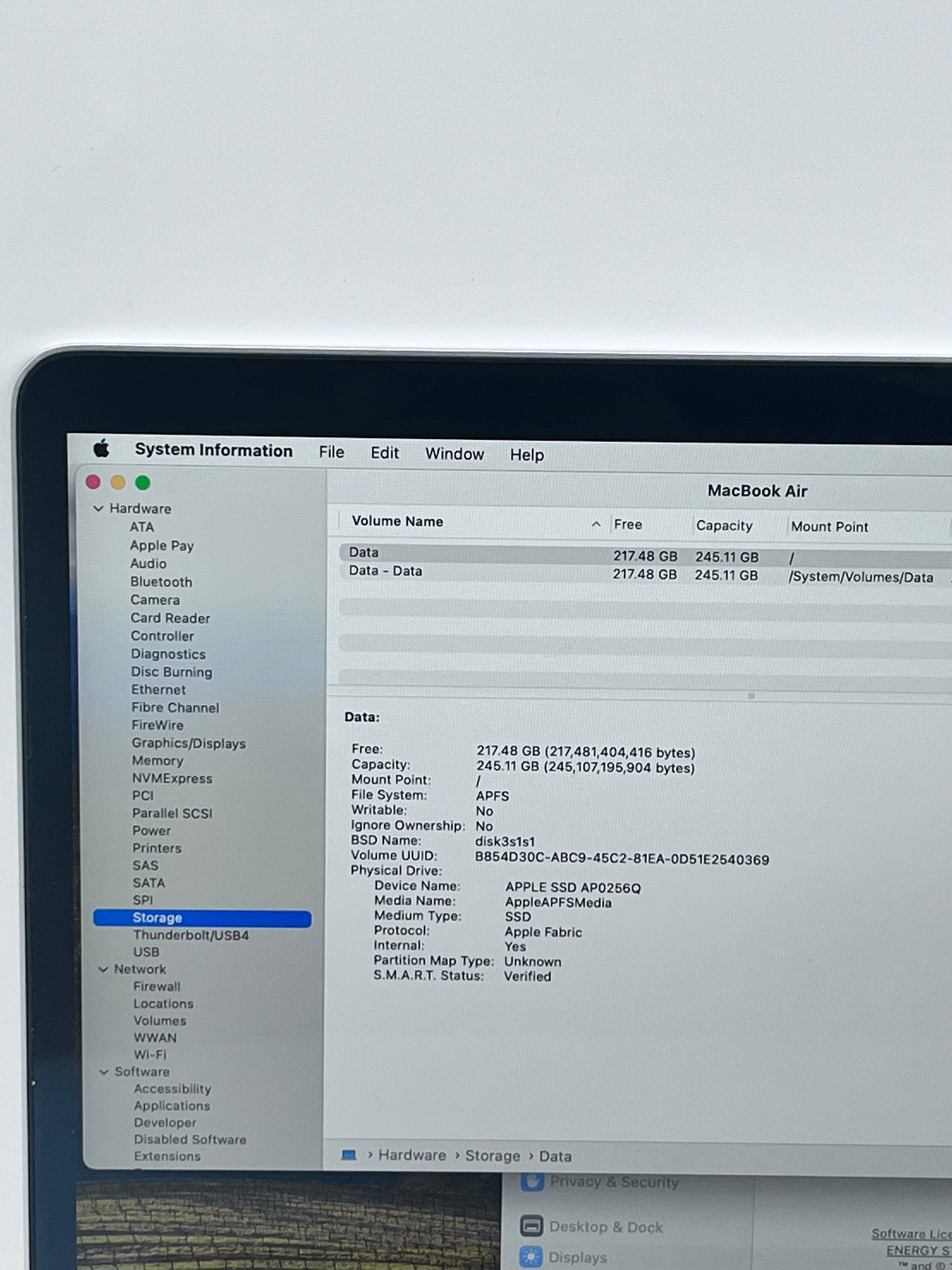 2020 Apple MacBook Air 13.3" M1 7C 8GB 256GB A2337 REMOTELY MANAGED