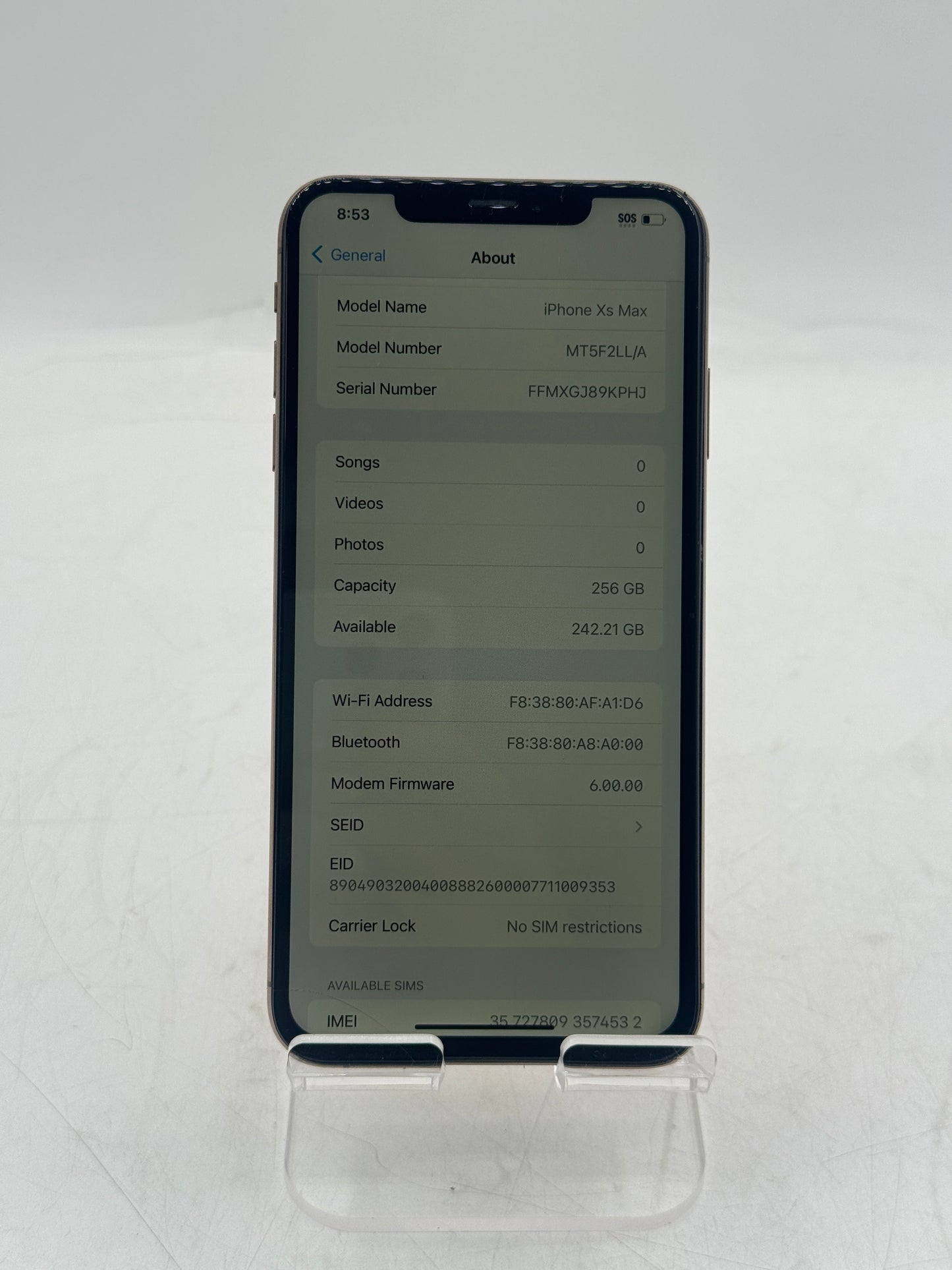 Unlocked Apple iPhone XS Max 256GB A1921 MT5F2LL/A Rose Gold 87% Battery READ!