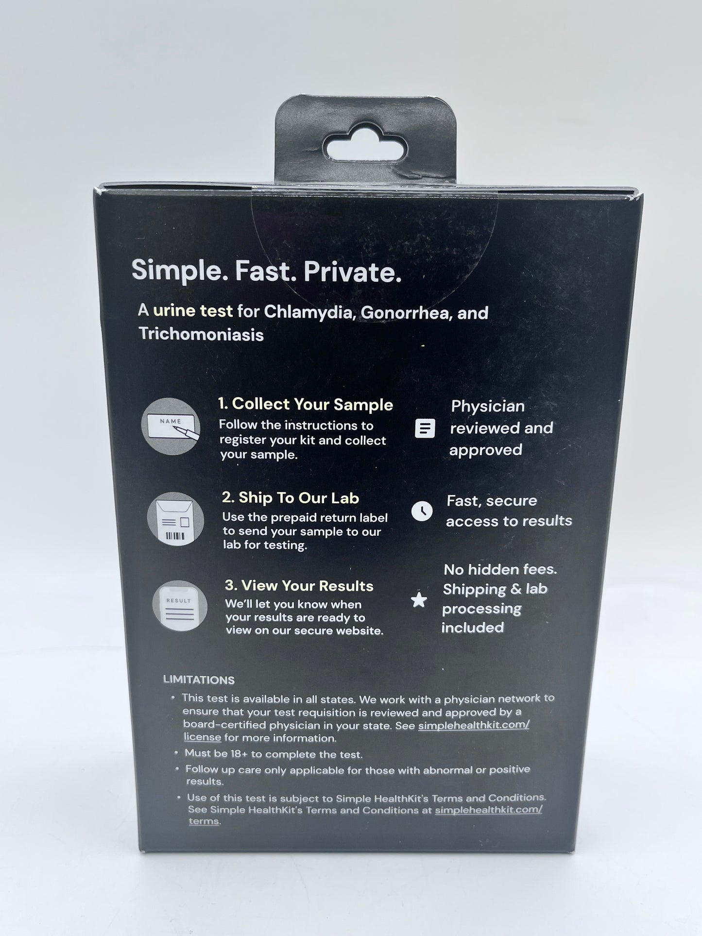 Simple HealthKit At-Home Common STD Test Kit – Chlamydia, Gonorrhea, Trichomonia