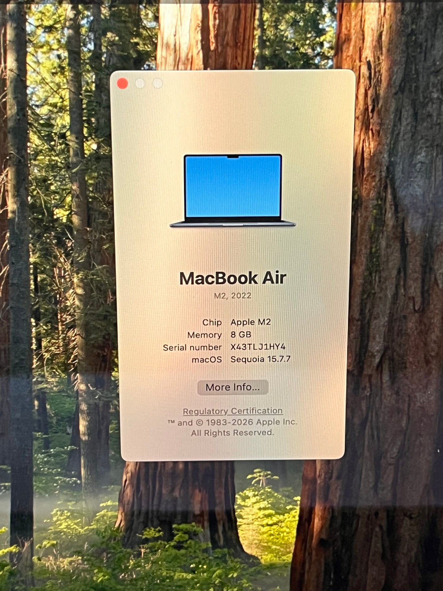 2023 Apple MacBook Air 13' M2 8GB 256GB A2681 MLY33LL/A Midnight 142 Cycle Count
