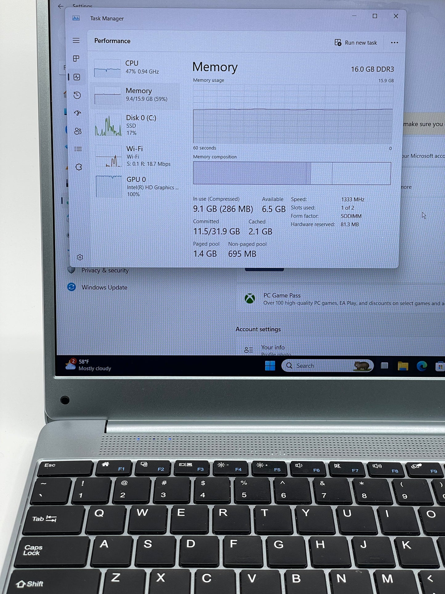 UOWAMOU BTC 507 14" Core i3-5005U @ 2GHz 16GB RAM 500GB SSD READ
