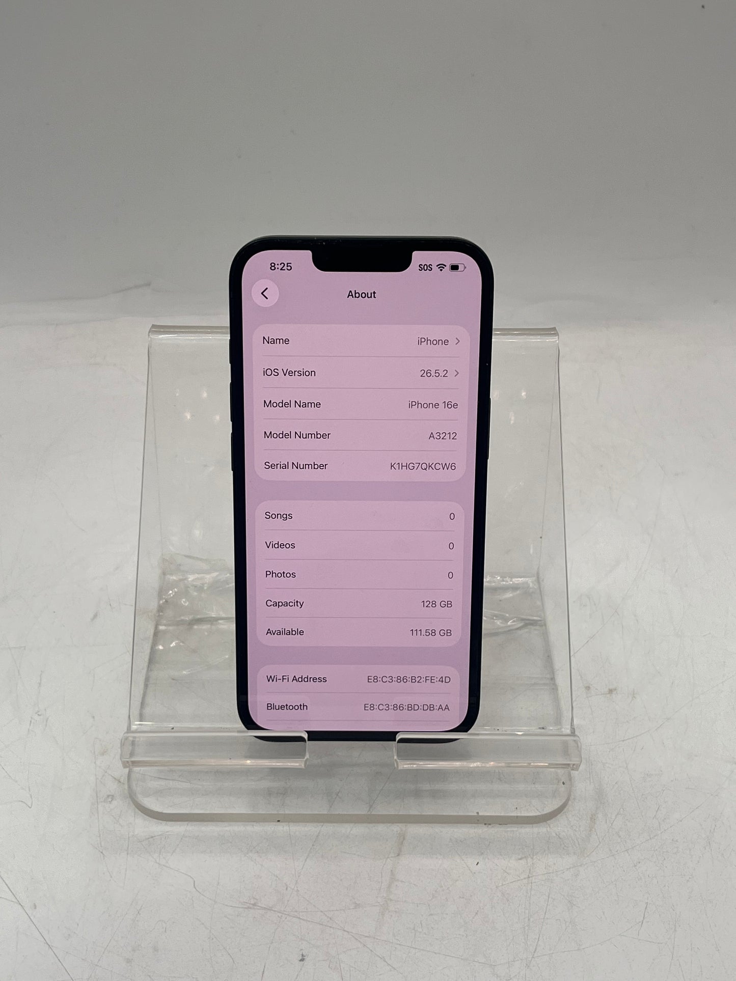 Boost Mobile Apple iPhone 16e MDOT4LL/A A3212 128GB - Black 100% BATT