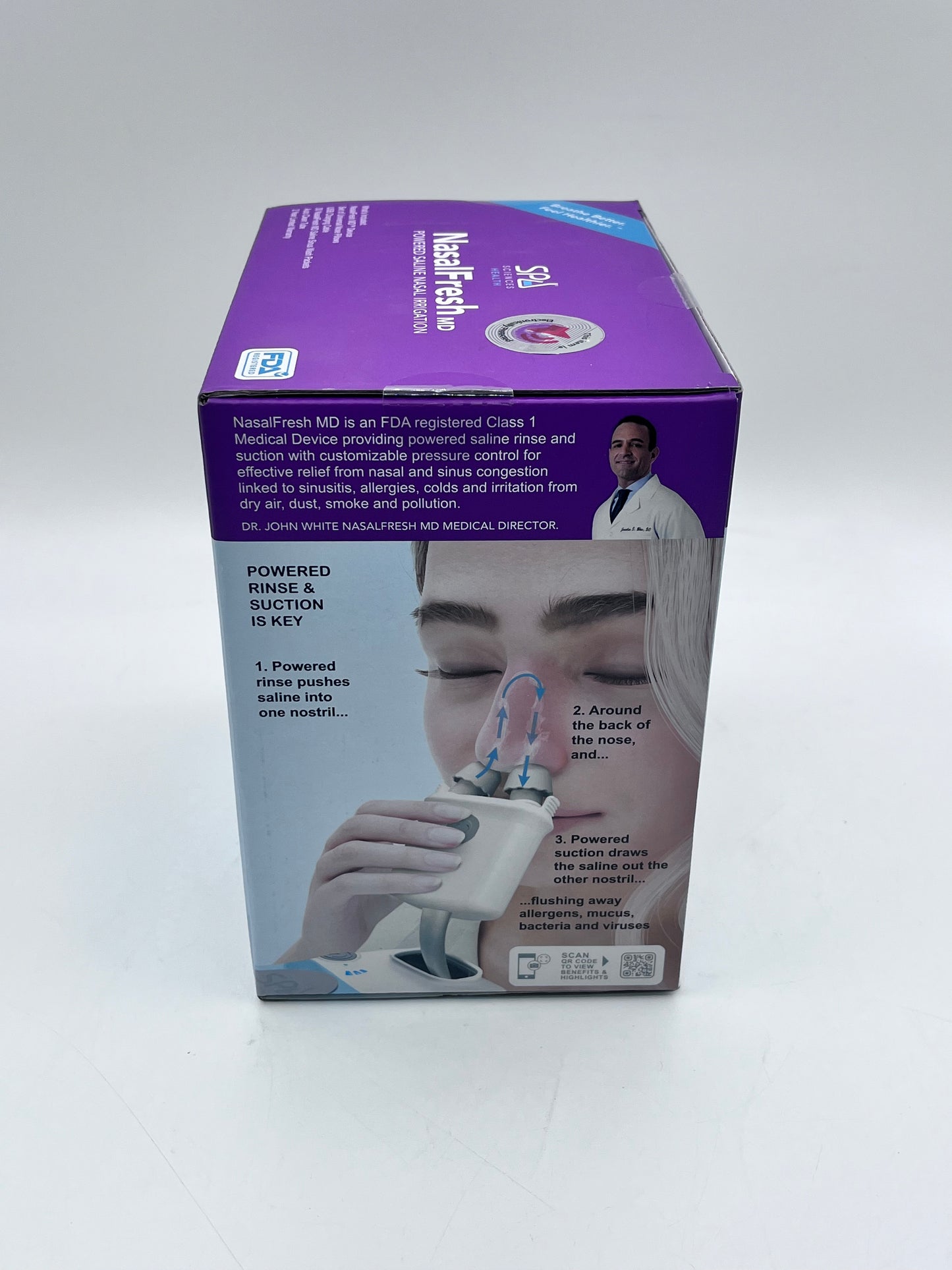 Spa Sciences Powered Saline Nasal Irrigation White