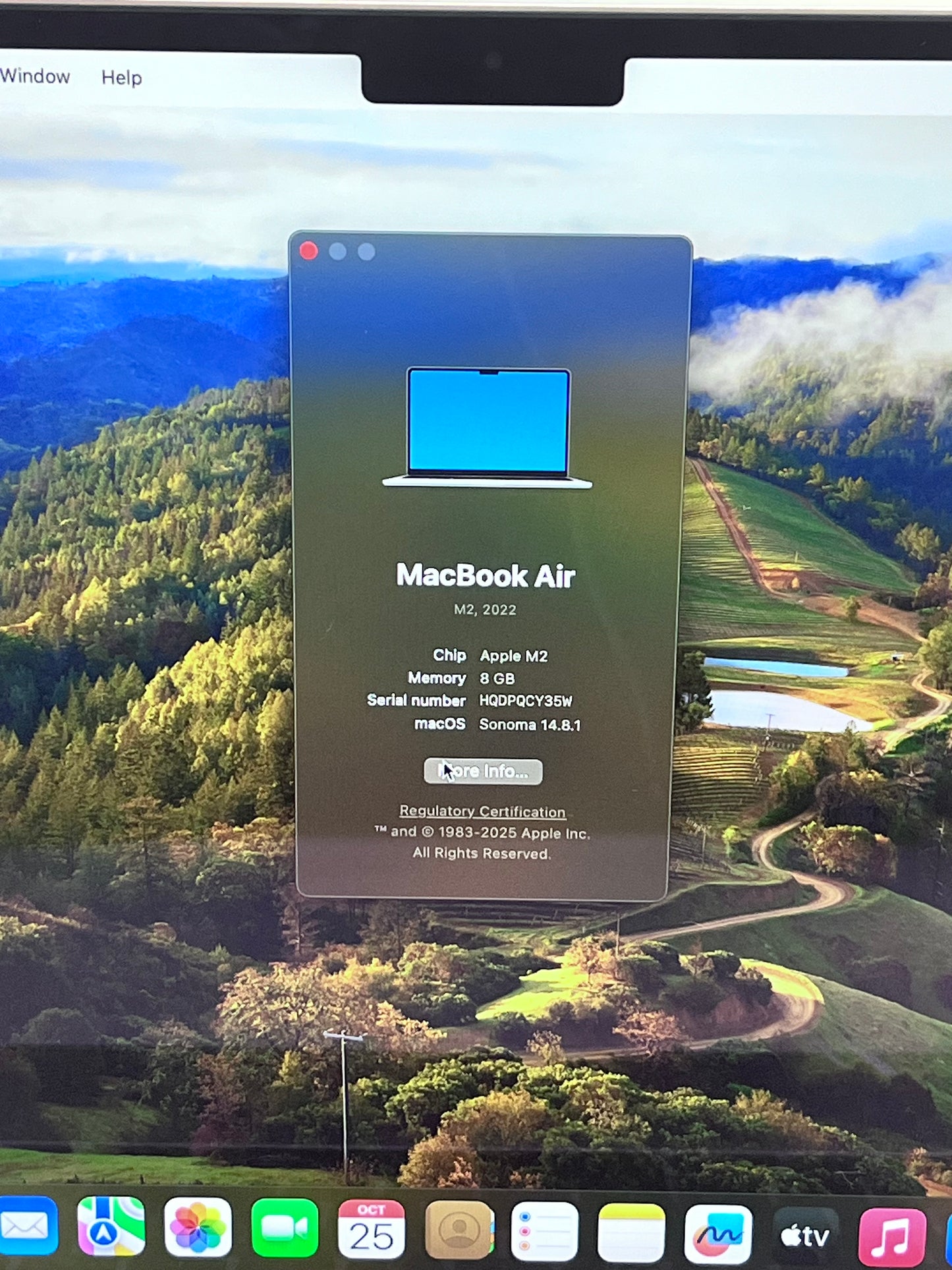 2022 Apple MacBook Air 13.3" M2 8GB 256GB A2681 REMOTELY MANAGED