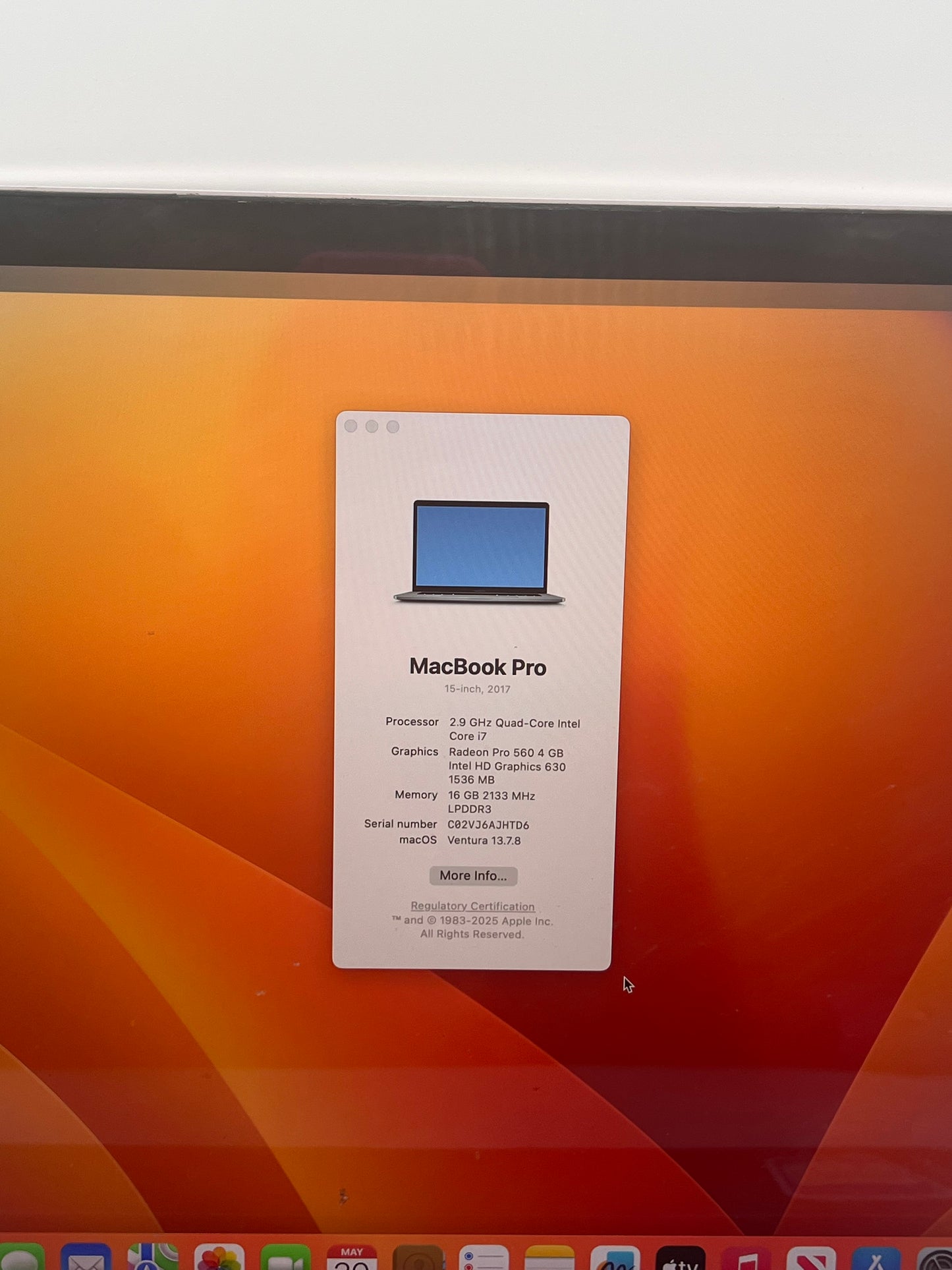 Apple MacBook Pro 15" A1707 2017 Core i7 16GB 512GB Space Gray