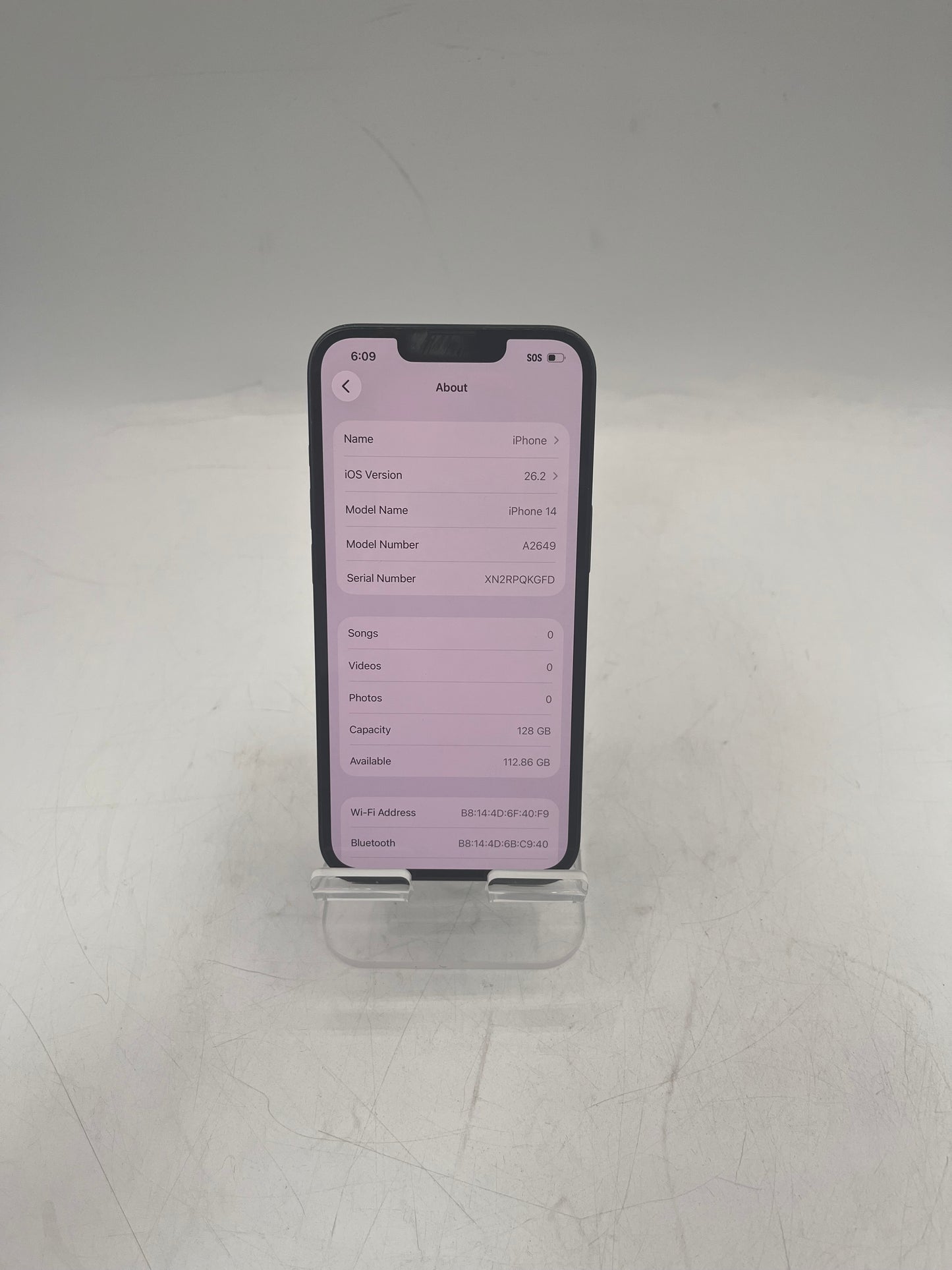 Unlocked Apple iPhone 14 MPUH3LL/A A2649 128GB - Black