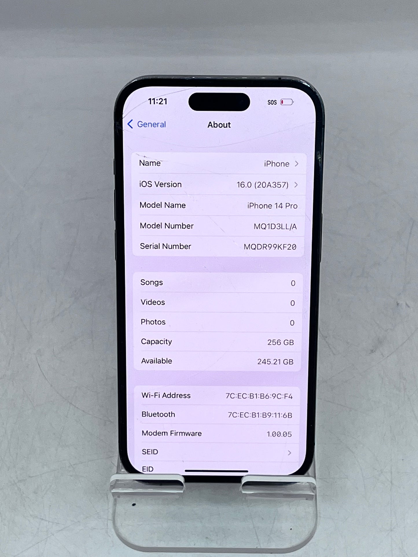 Apple iPhone 14 Pro  A2650 MQ1D3LL/A 256GB Carrier lock  - Purple
