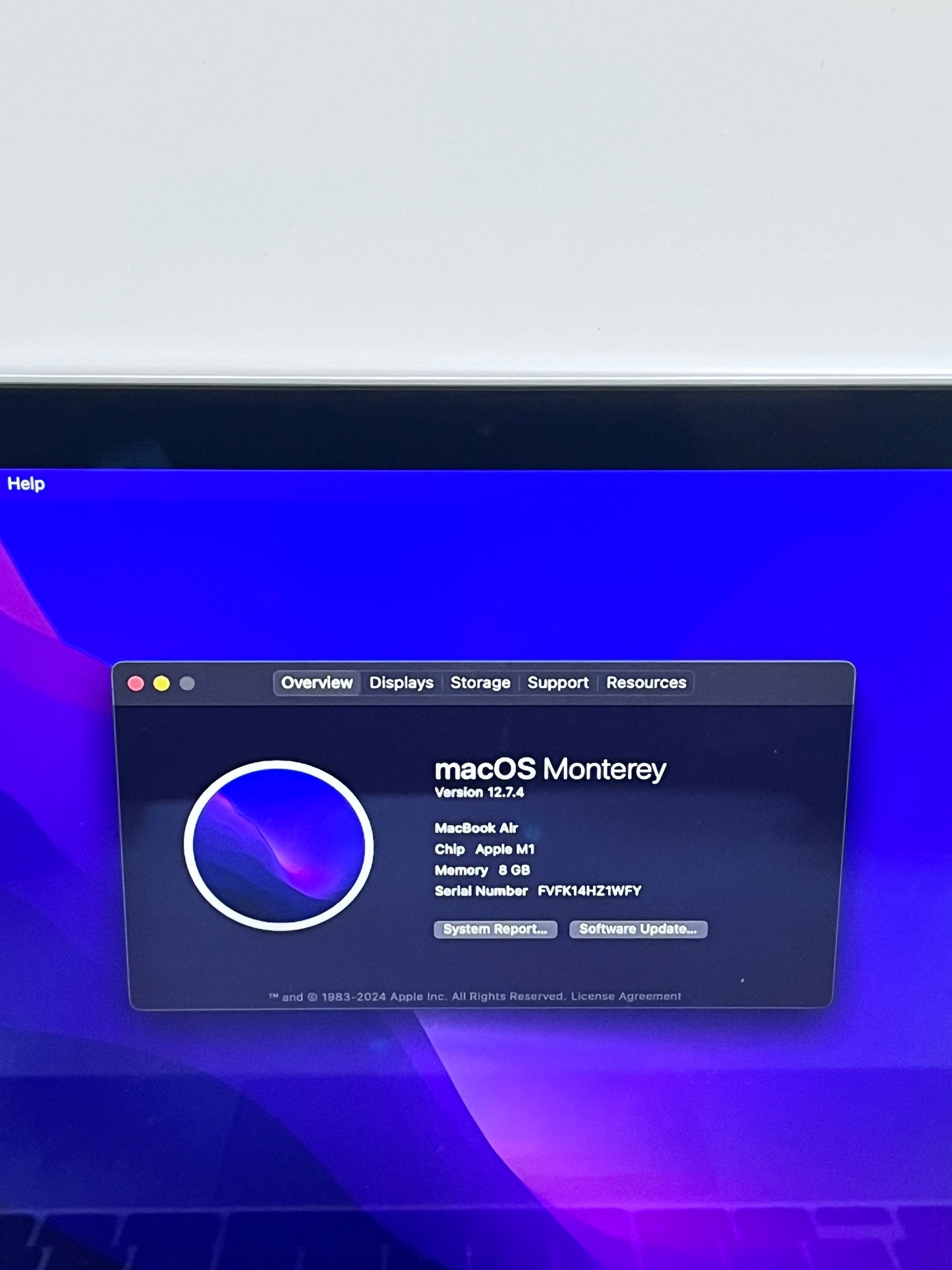 2020 Apple MacBook Air 13.3" M1 7C 8GB 256GB A2337 REMOTELY MANAGED
