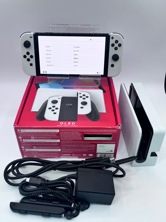 Nintendo Switch OLED 64GB Console with Joy-Con White HEG-001 2021 with accessories