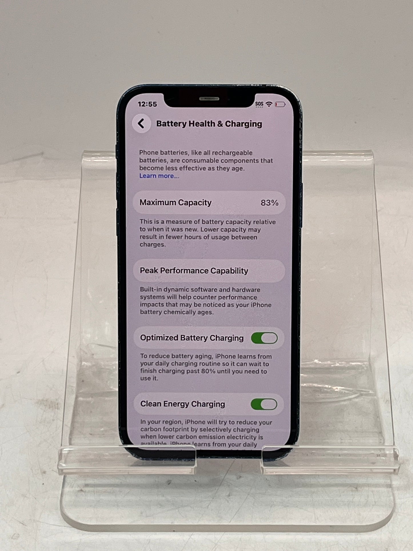 Unlocked Apple iPhone 12 NGFJ3LL/A A2172 256GB Blue BROKEN