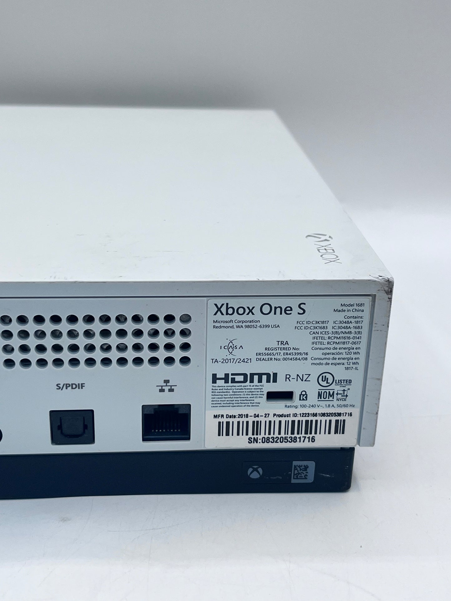 Microsoft Xbox One S 1TB 1681 Video Game System Tested - White Free Shipping