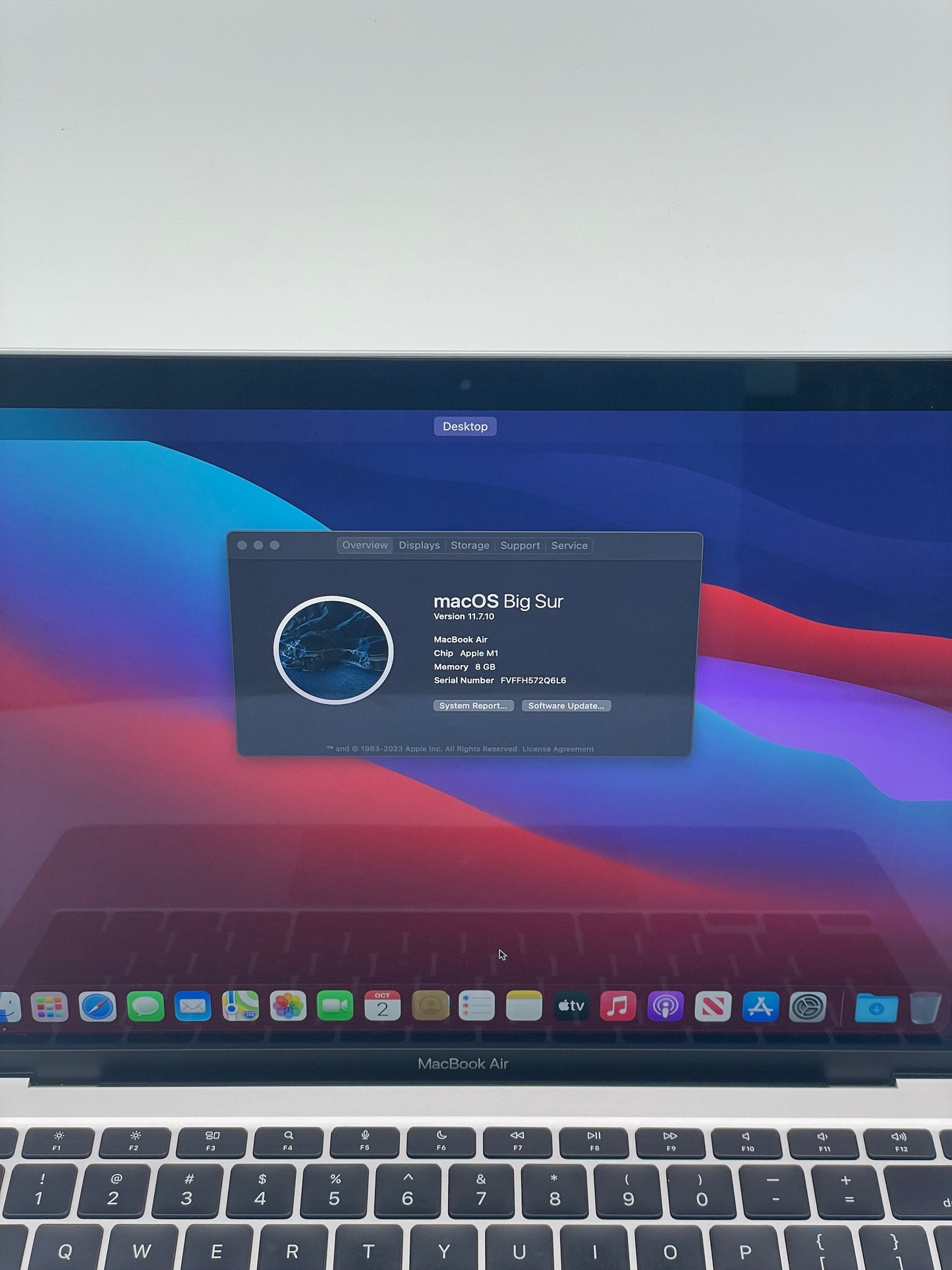2020 Apple MacBook Air 13.3" M1 7C 8GB 128GB A2337 REMOTELY MANAGED