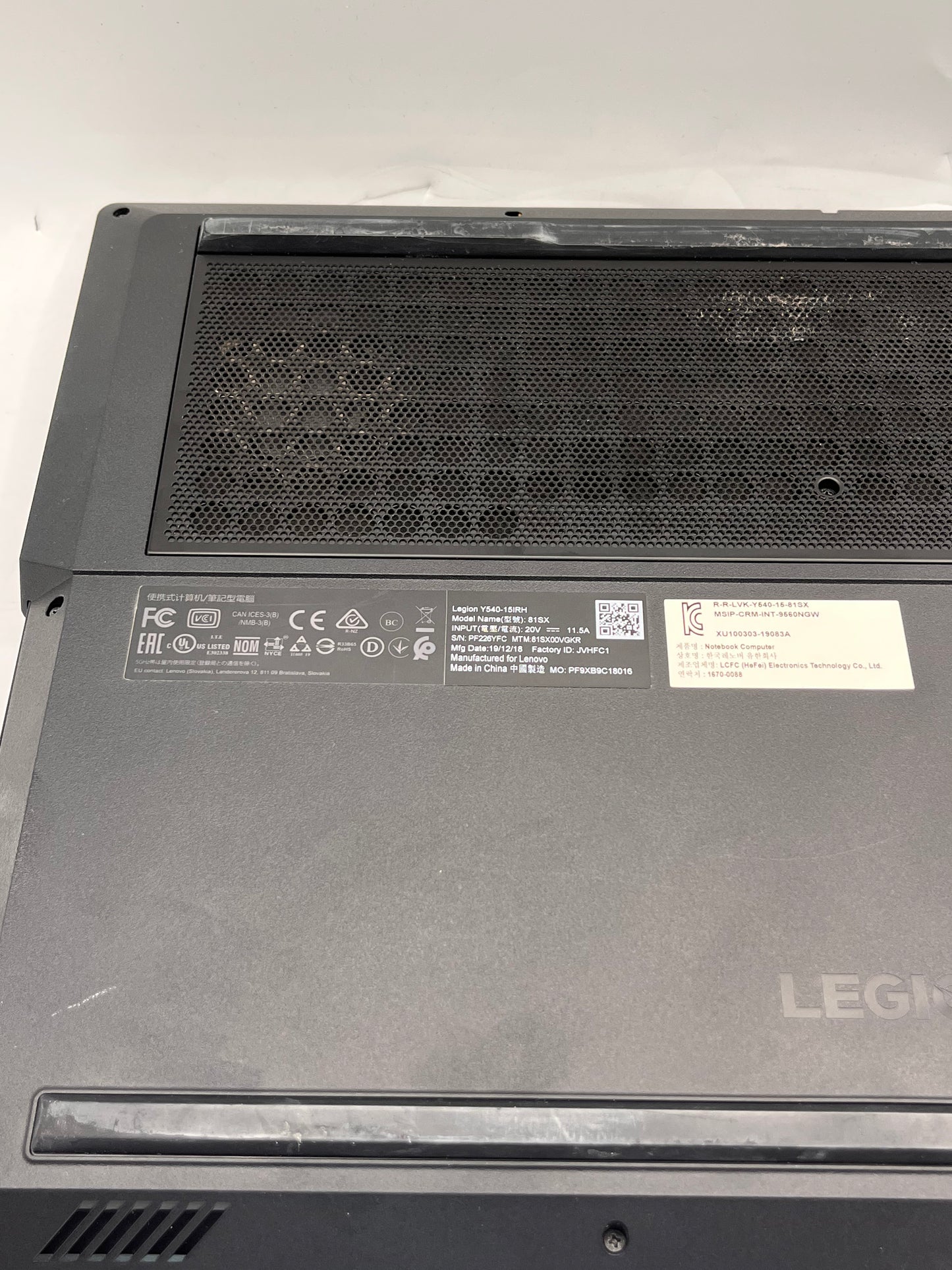 Lenovo Legion Y540-15IRH 15.6" i7 9th Gen 16GB RAM 256BSSD + 1TB HDD GTX 1660 Ti