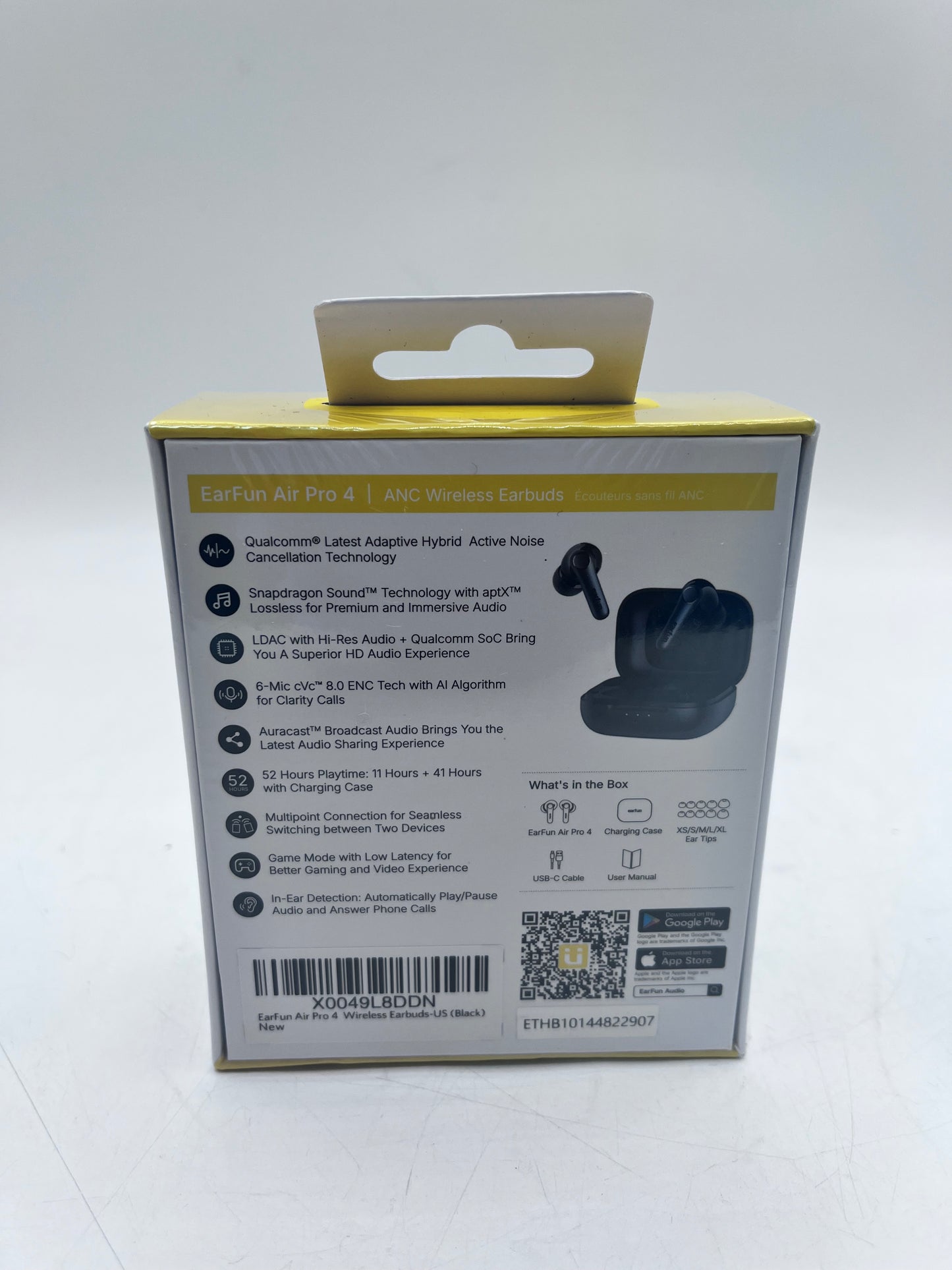 EarFun Air Pro 4 Adaptive Hybrid Noise Canceling Wireless Earbuds - Black