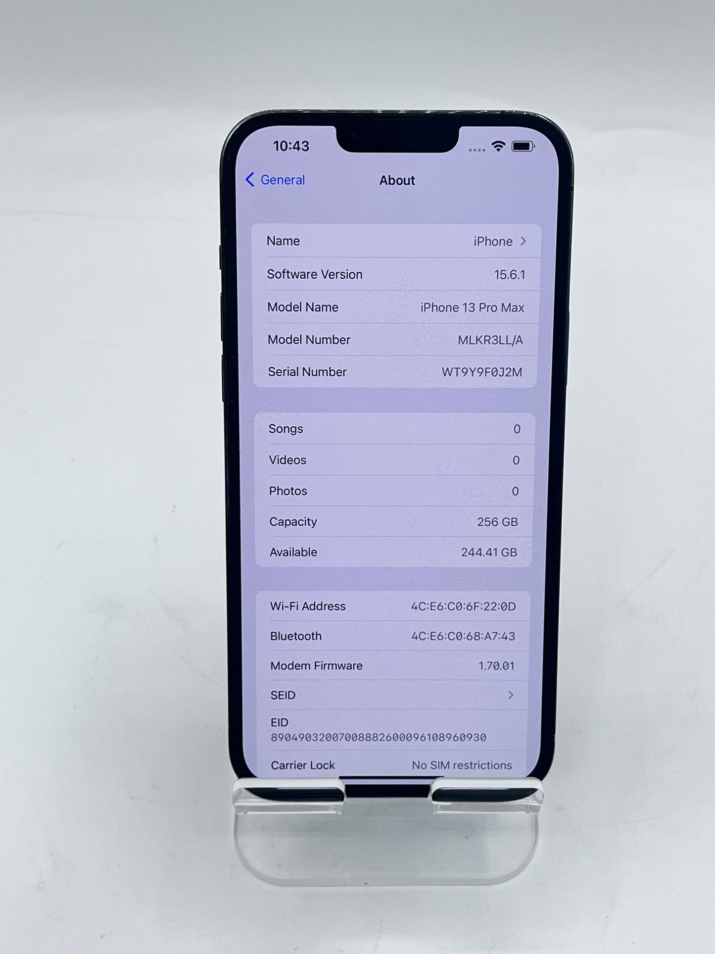 Unlocked Apple iPhone 13 Pro Max 6.7" MLKR3LL/A A2484 256GB 6 GB - Space Gray