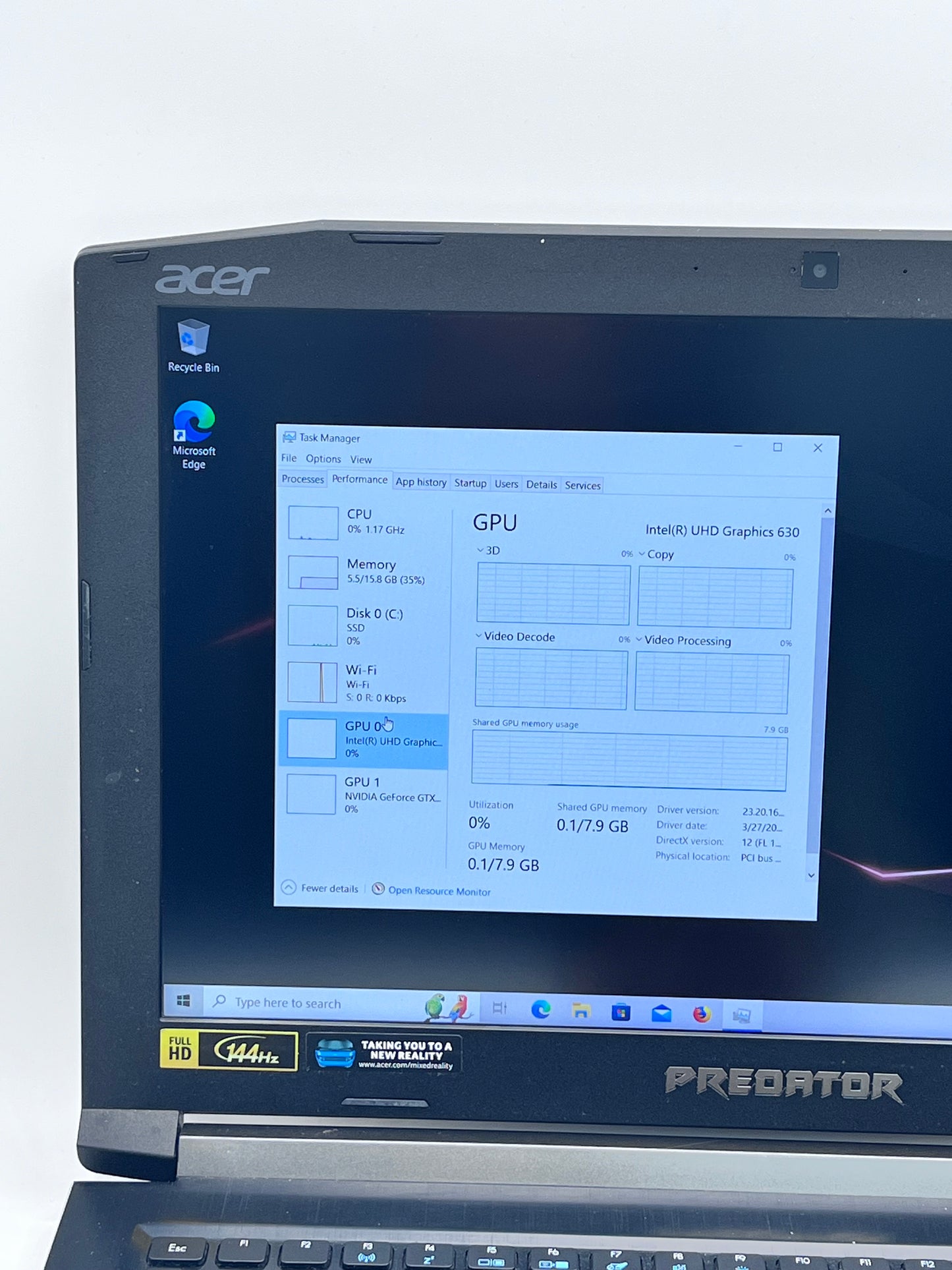 Acer Predator Helios 300 PH315-51 15.6" i7-8750H 16GB 256GB