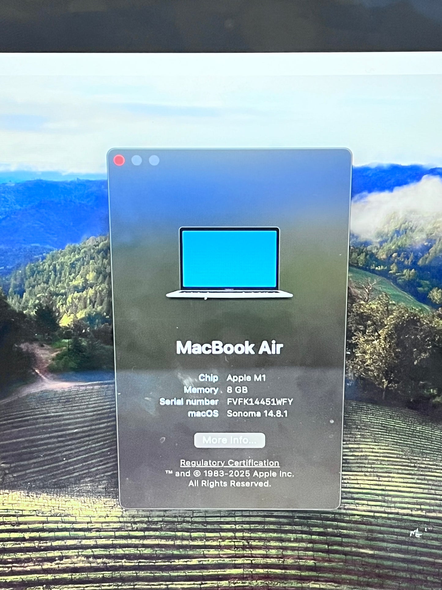 2020 Apple MacBook Air 13.3" M1 7C 8GB 256GB A2337 REMOTELY MANAGED