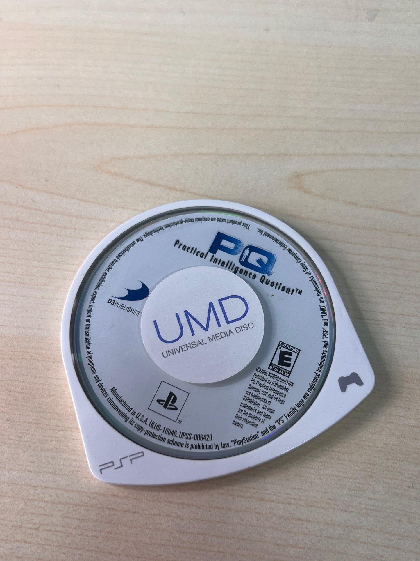 PSP PQ Practical Intelligence Quotient Video Game - Free Shipping!