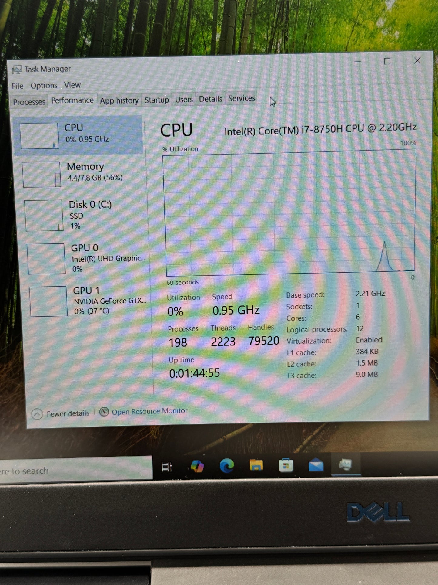 Dell G7 7588 15.6" i7-8750H 2.20 GHz 8GB 256GB GeForce GTX 1060 Max-Q Black READ