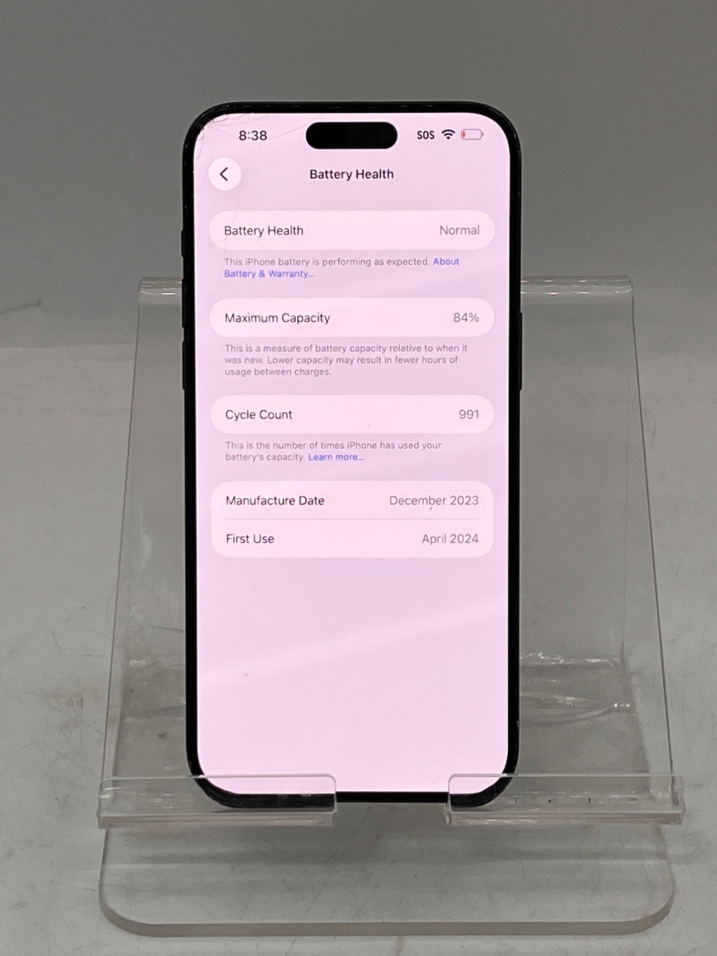 Wifi Only Apple iPhone 15 Pro Max MU663LL/A A2849 256GB Black