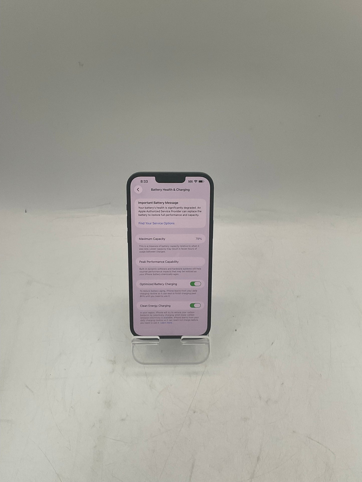 Unlocked Apple iPhone 14 Plus mq3x3ll/a a2632  128GB Black SERVICE BATT