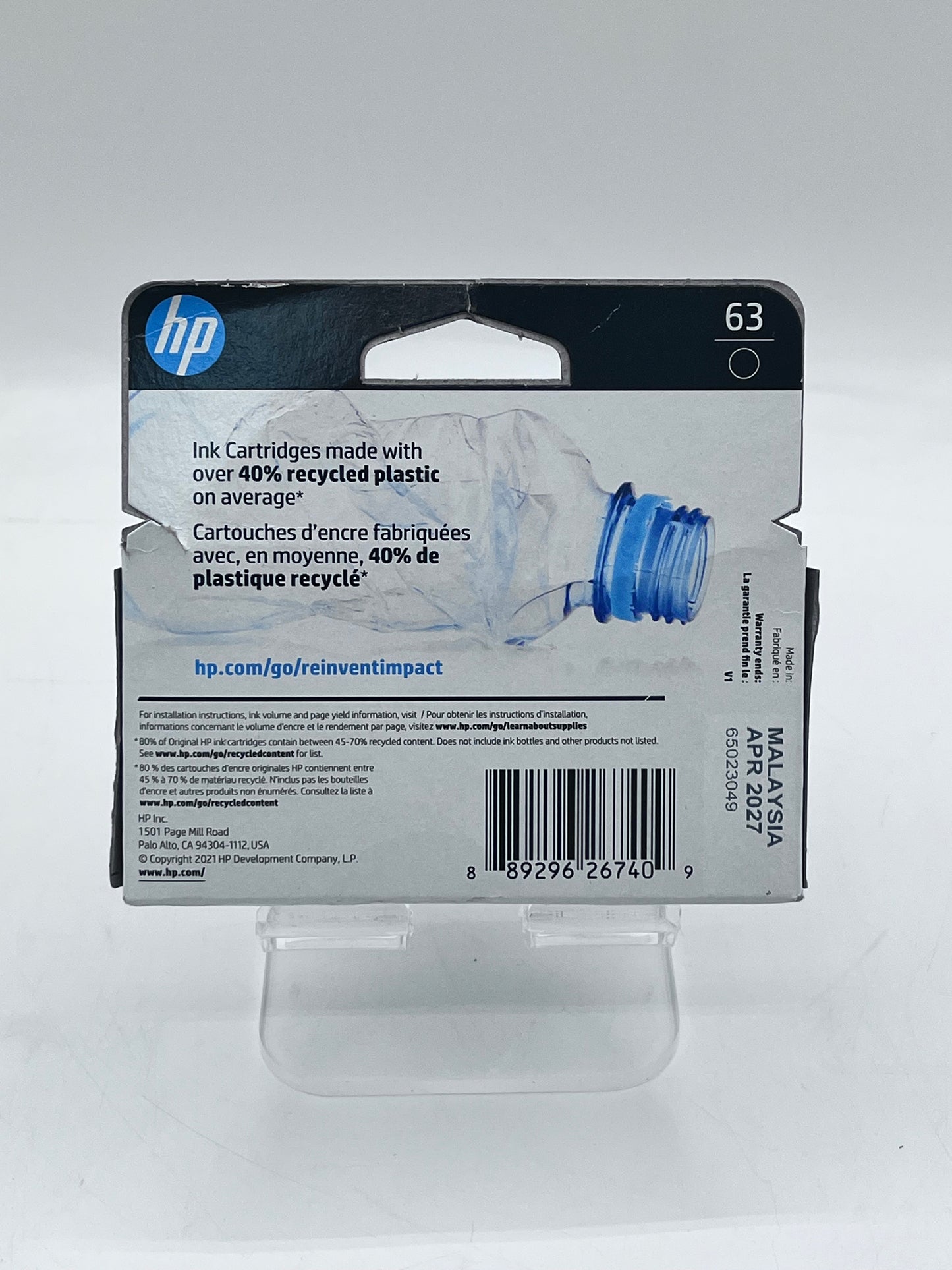HP 63 Black Printer Ink Cartridge - New In Box