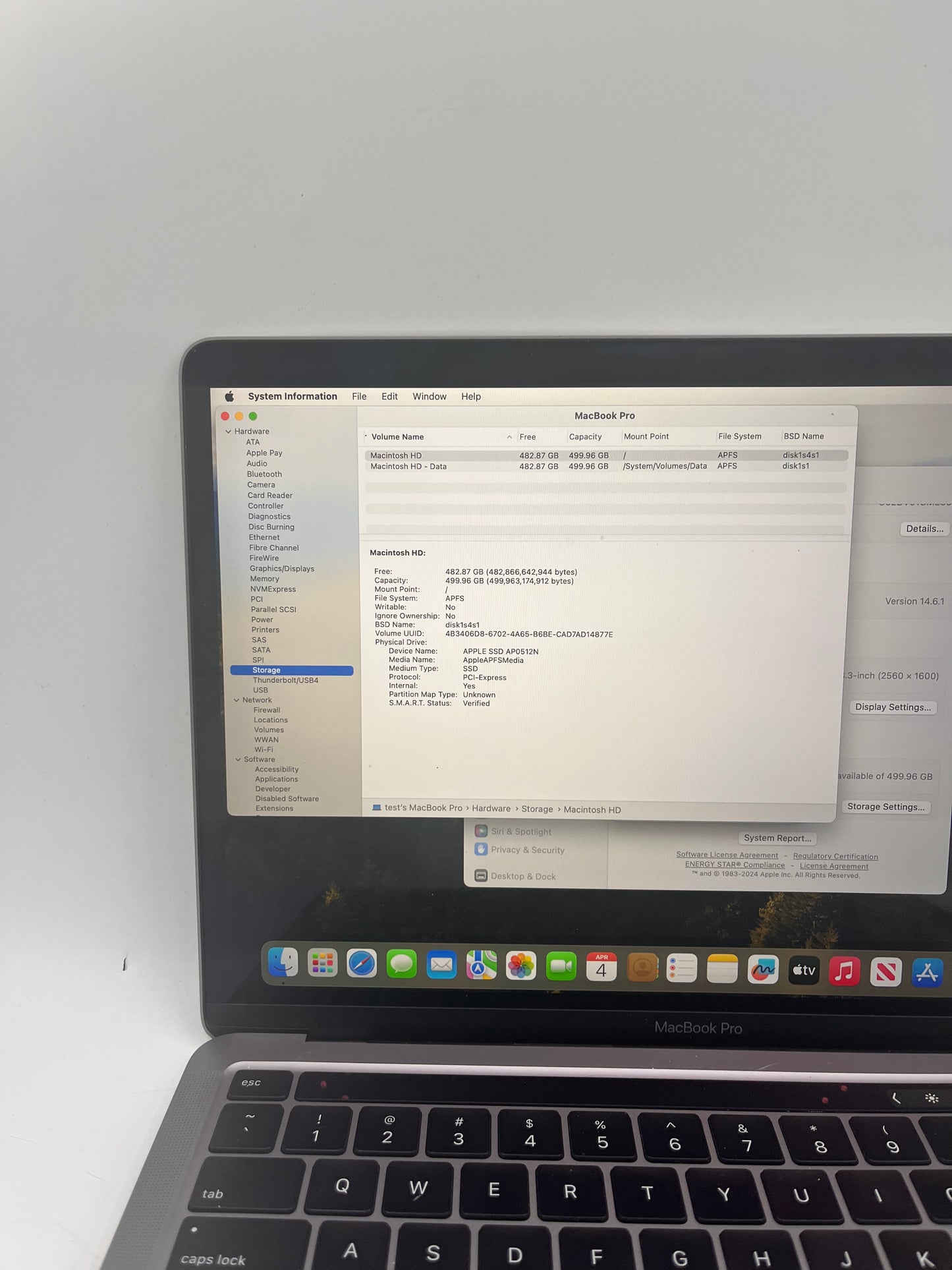 Apple MacBook Pro 13" A2251 2020 32GB RAM 512GB SSD Space Gray