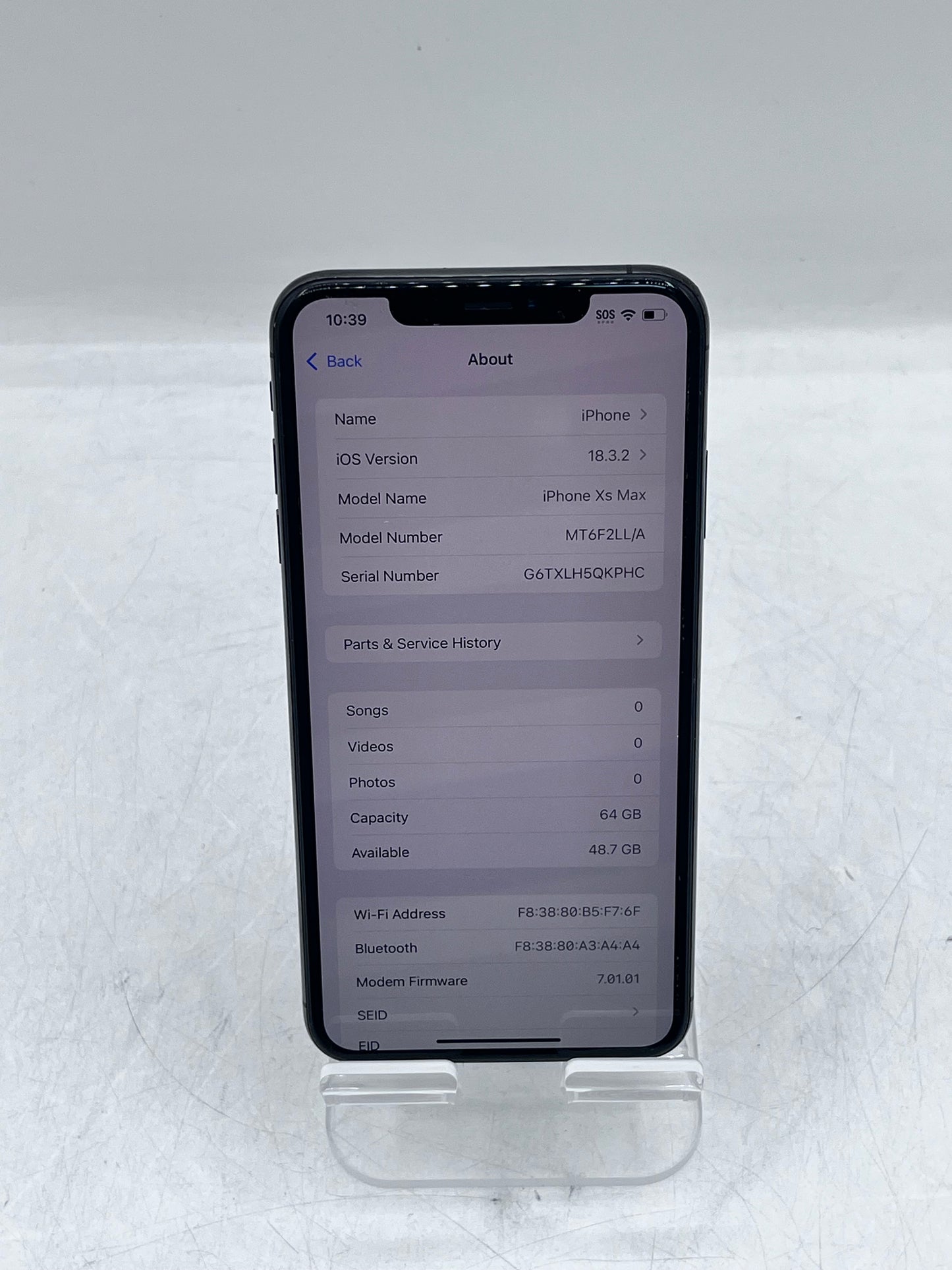 Unlocked Apple iPhone XS Max 64GB Space Gray A1921 MT6F2LL/A