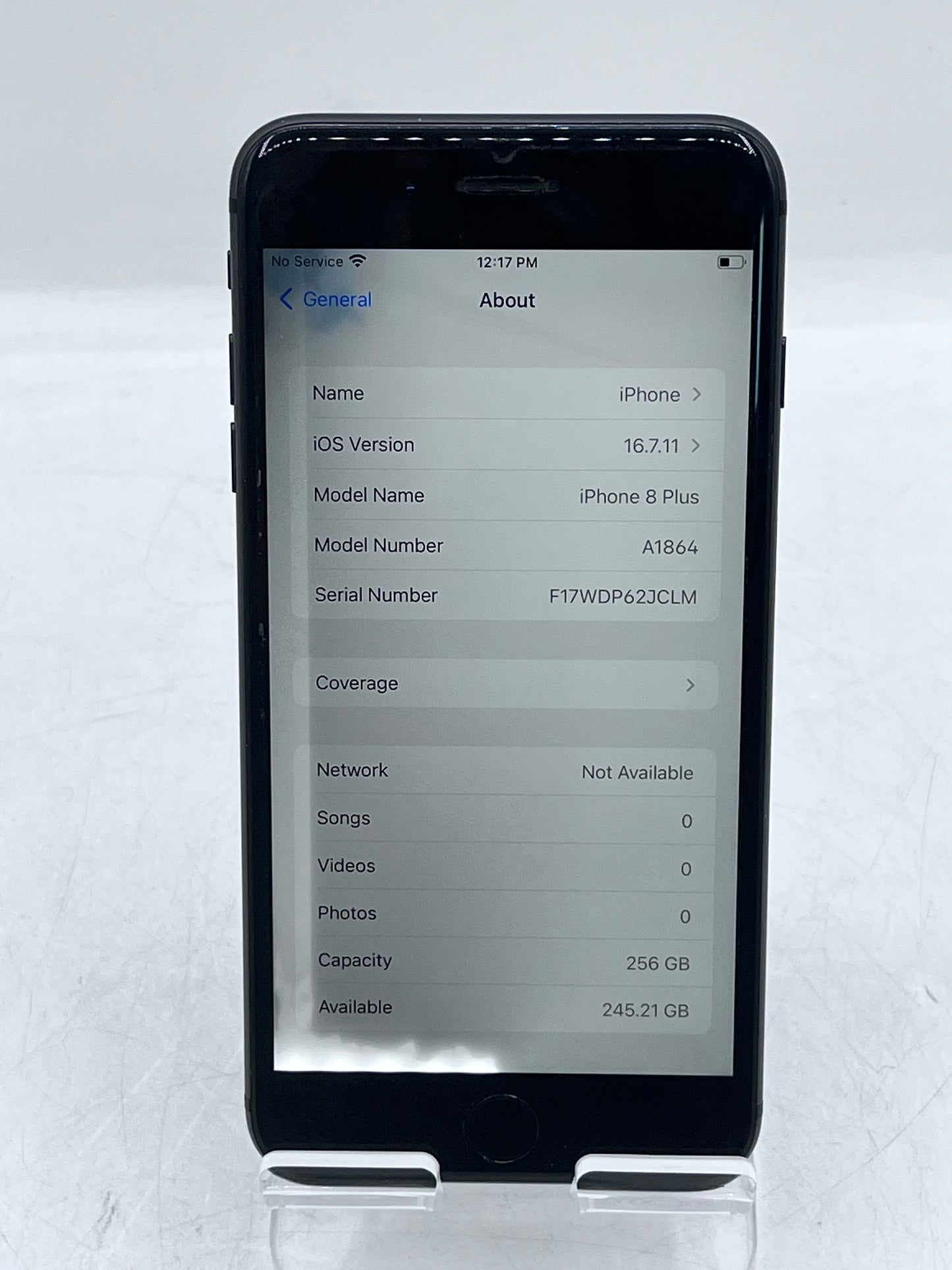Unlocked Apple iPhone 8 Plus 256GB MQ992LL/A A1864 - Black