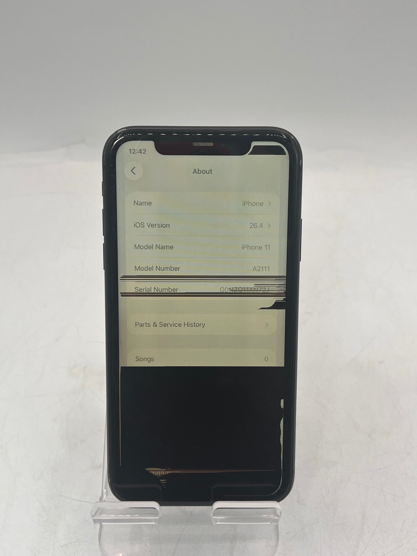 Unlocked Apple iPhone 11 MWHT2LL/A A2111 64GB Black BROKEN
