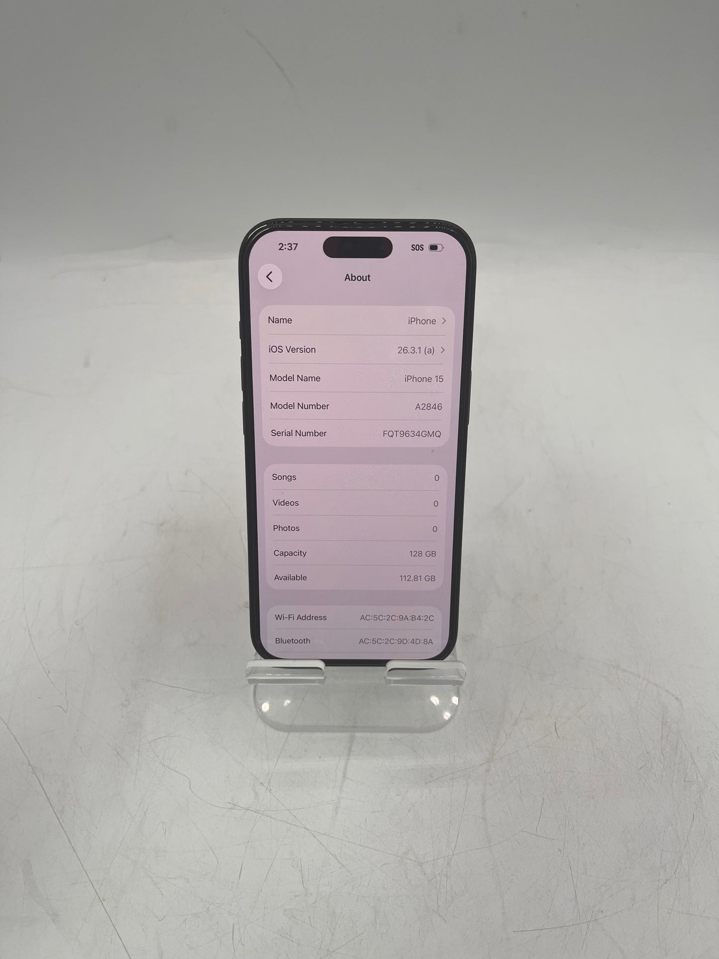 Boost Mobile Apple iPhone 15 128GB MTPJ3LL/A A2846 Black