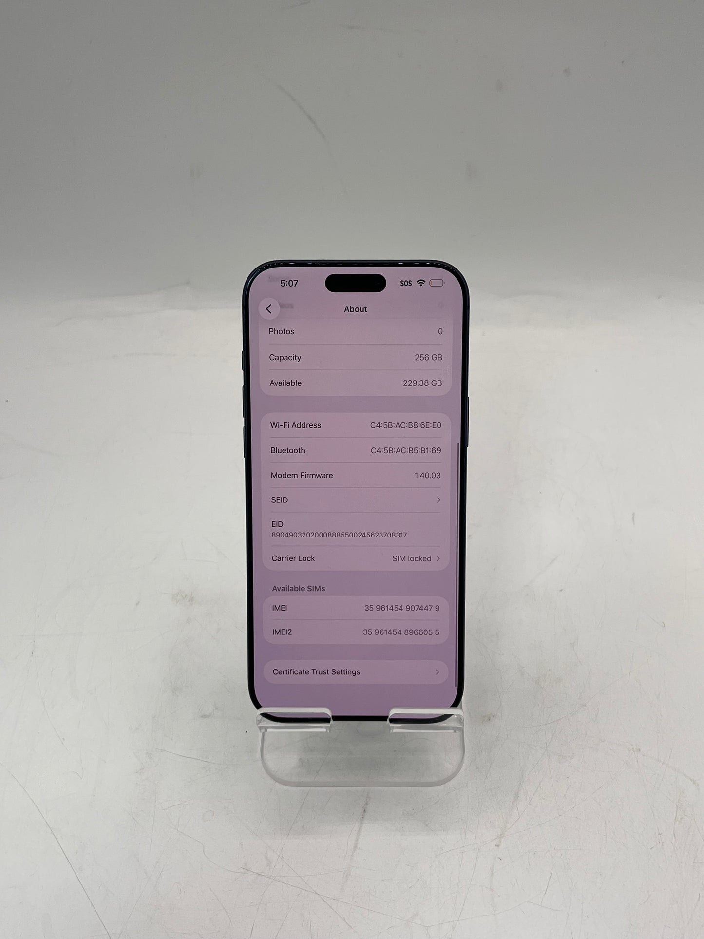 WiFi Only Apple iPhone 17 Pro Max MFXJ4LL/A A3257 256GB - BH 100% READ