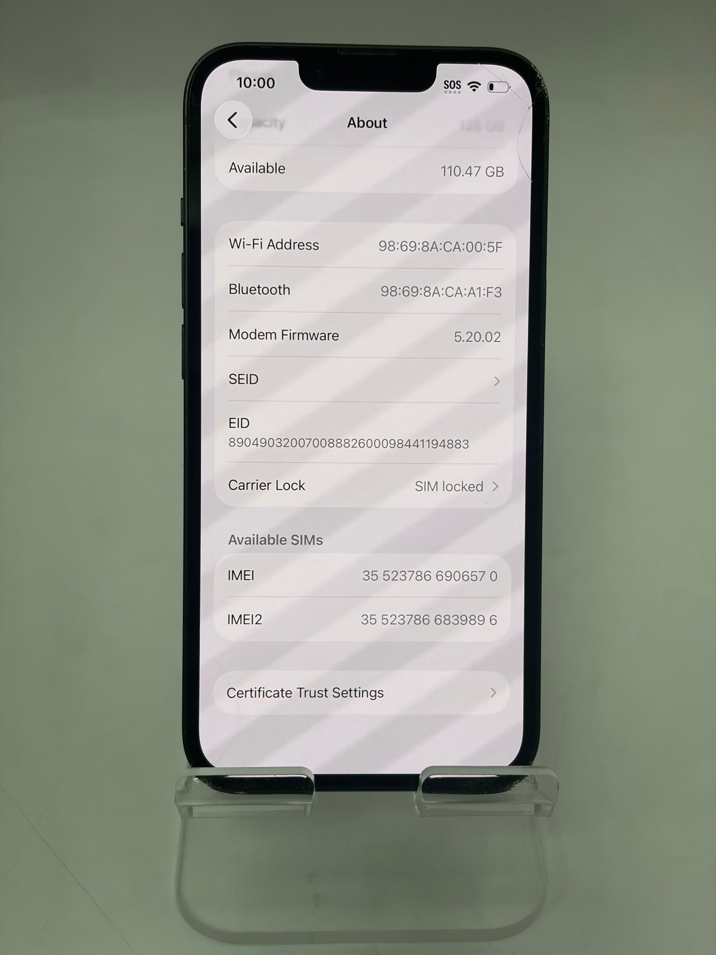 T-Mobile Only Apple iPhone 13 128GB A2482 MNGD3LL/A Green Service Battery