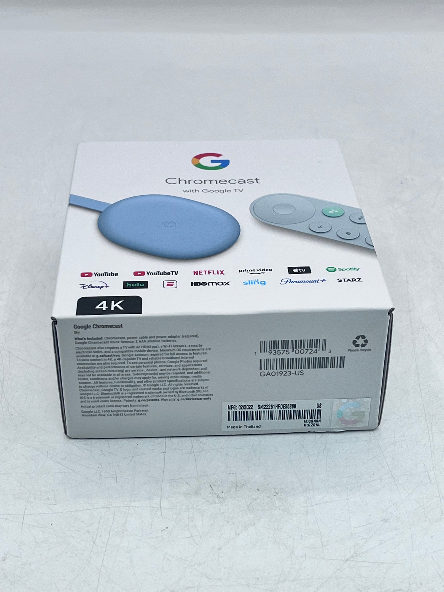 Google Chromecast with Google TV - Blue - New Open Box