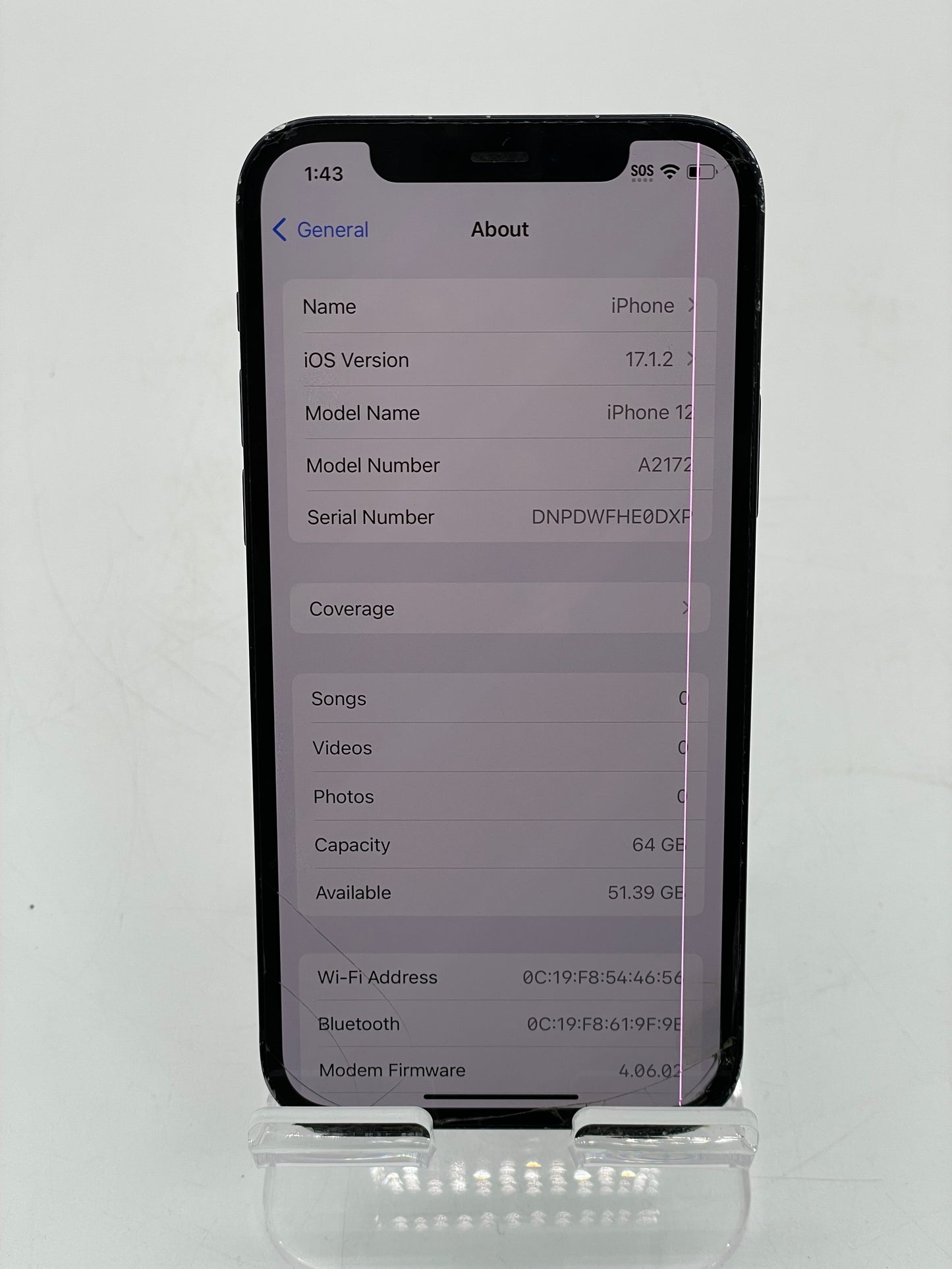 Apple iPhone 12 64GB A2172 MGH63LL/A READ - Blue