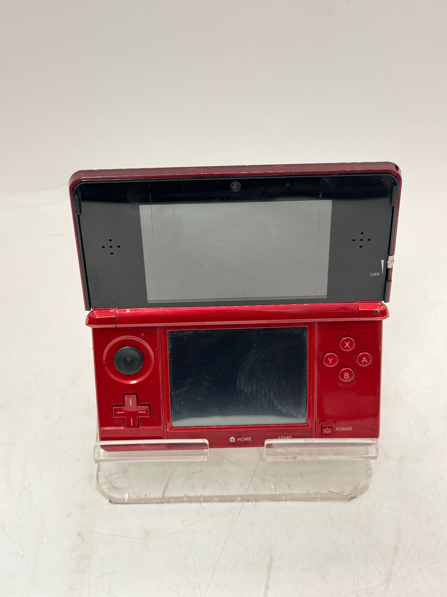 Nintendo 3DS CTR-001  Flame Red w/ Power Cable Tested Free Shipping
