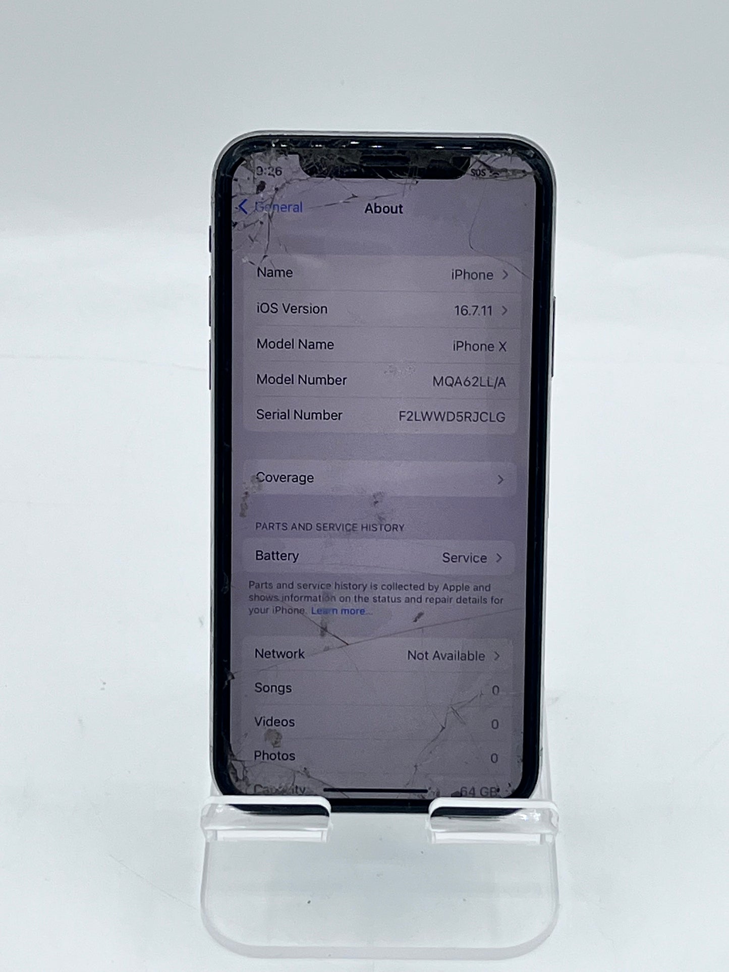 Unlocked Apple iPhone X MQA62LL/A A1865 6.5in 64GB White READ