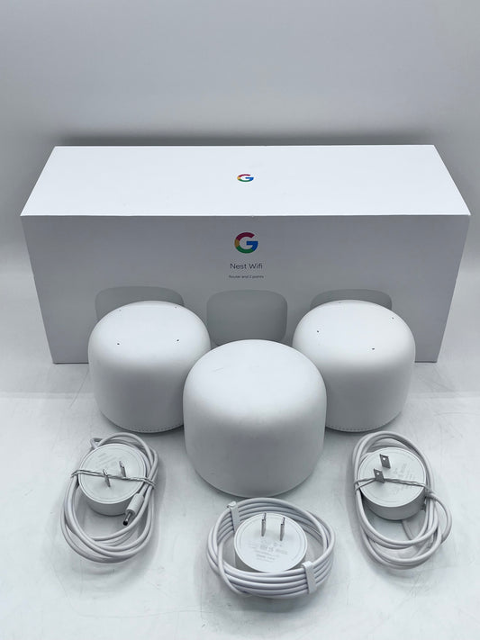 Google Nest Wi-fi Router and 2 Points 3-Pack Bundle Snow White Sealed (GA00823)